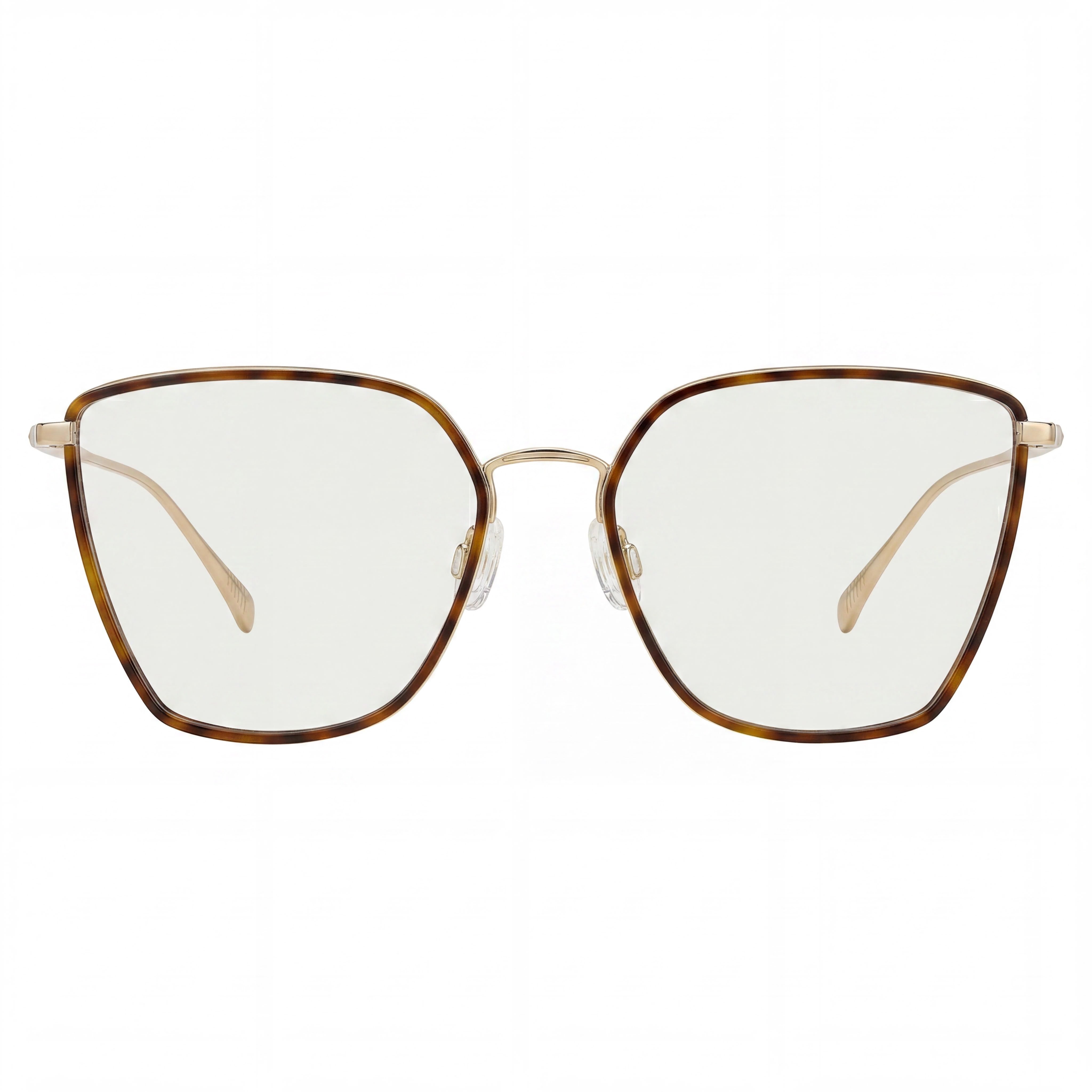 rag & bone Women's Eyewear Gold Havanan Frame Clear Plastic Lens 55mm, Photo 2