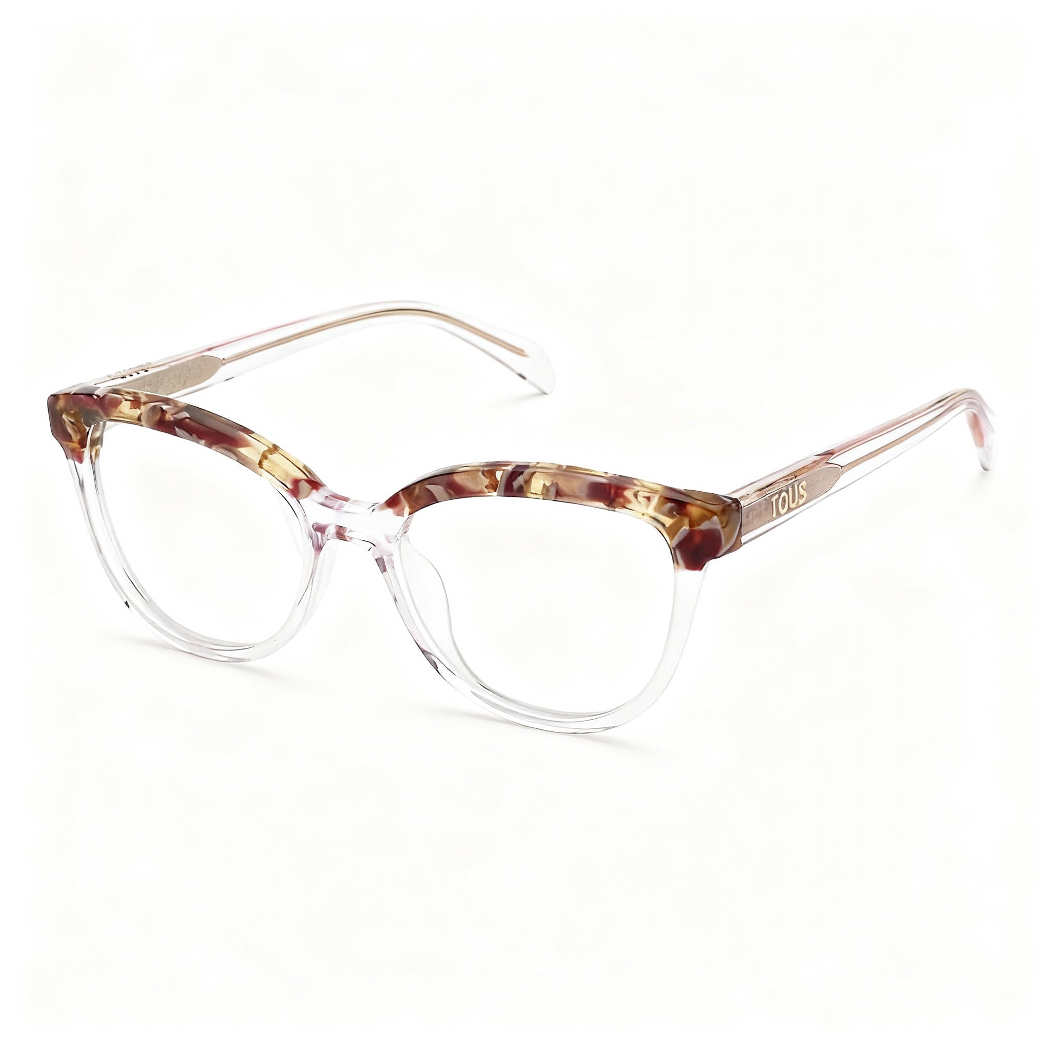TOUS Square Women's Prescription Optical Cellulose Acetate Frames Transparent Pink 53-18-135, Photo 3