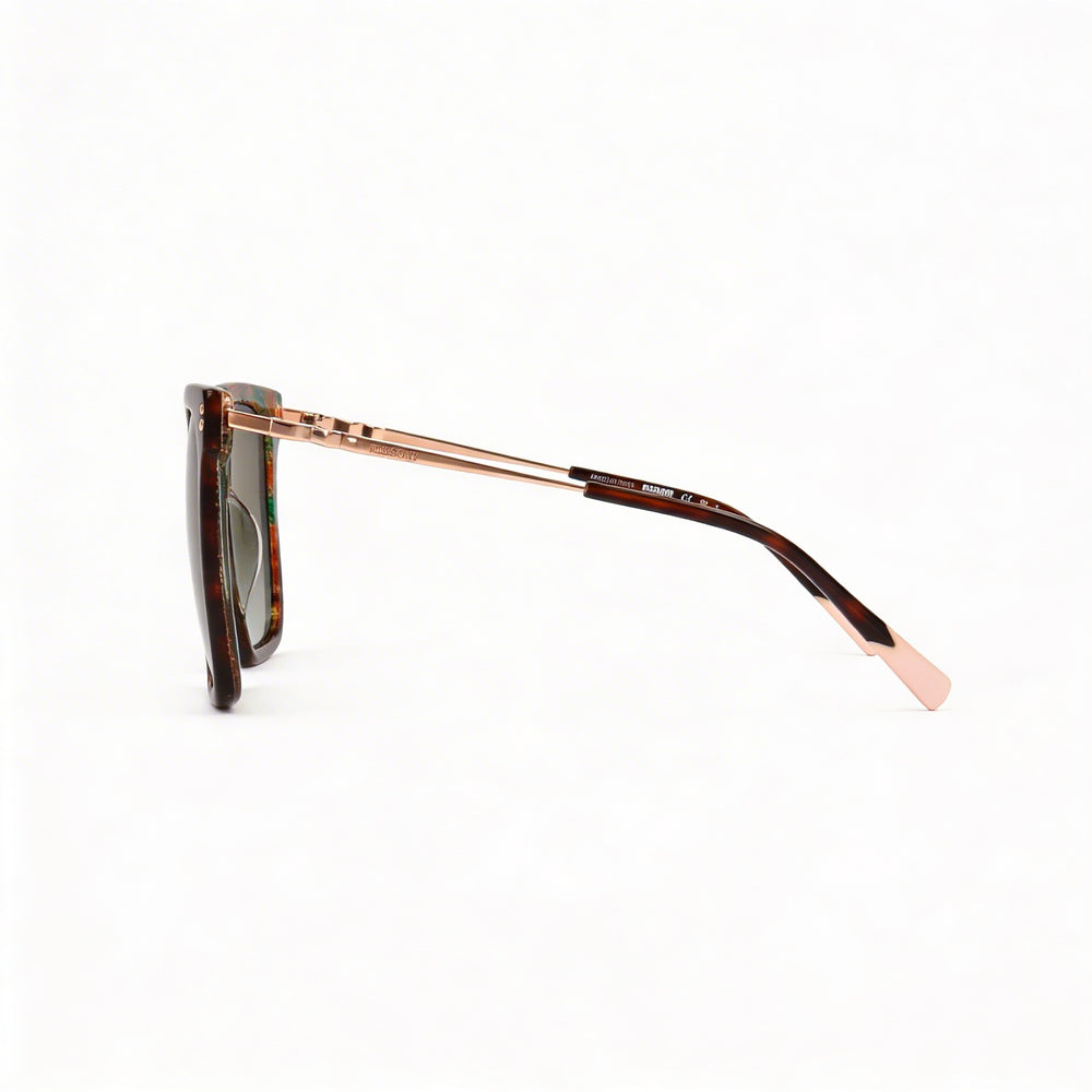 Gafas de sol Missoni Clásicas para mujer, montura de acetato carey oscuro, lentes marrones degradadas, protección 100% UV, 57 mm