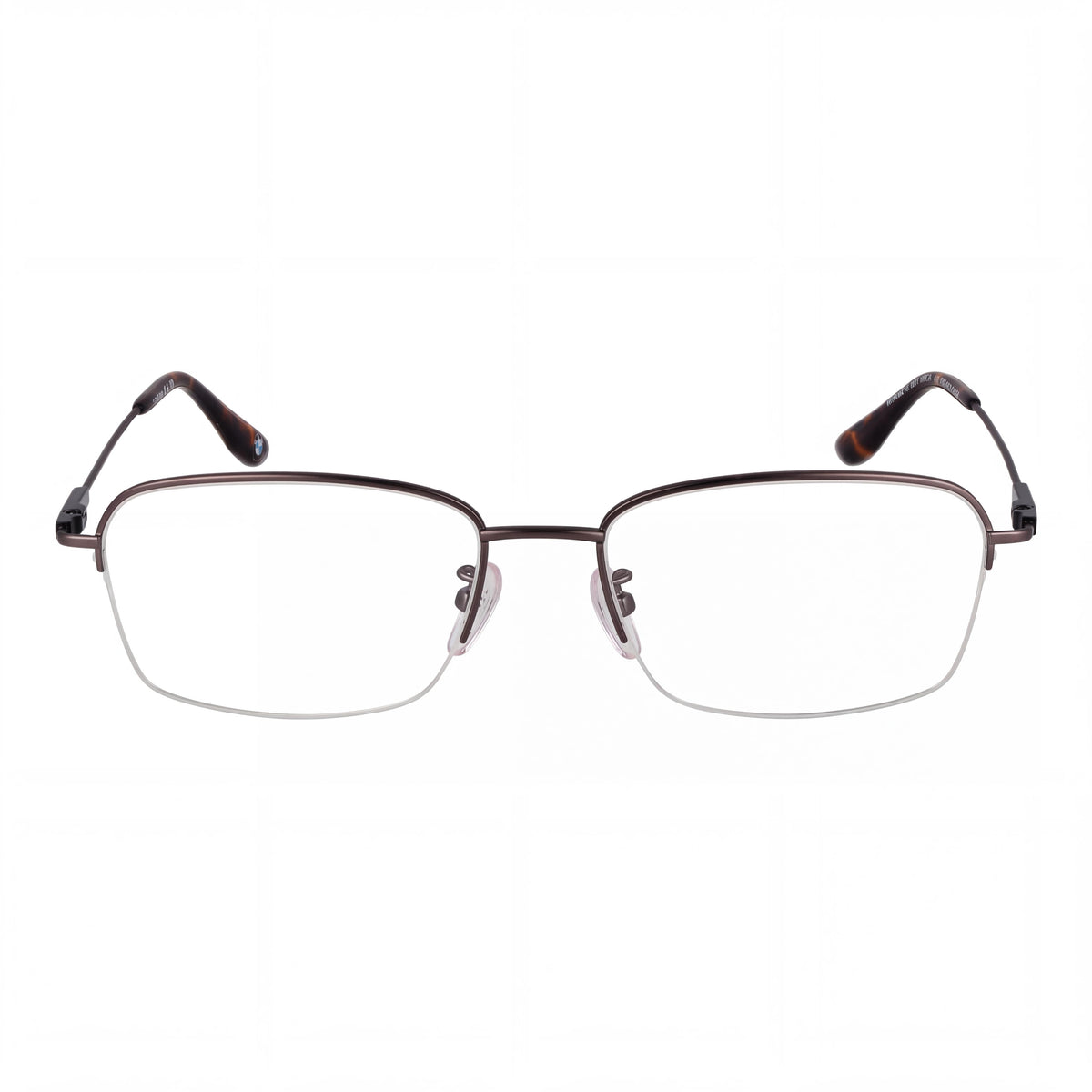BMW BW 5068 -H 009 Unisex Half-Rim Black Plastic Eyeglasses Frames with Clear Demo Lenses, Prescription Ready, Photo 2