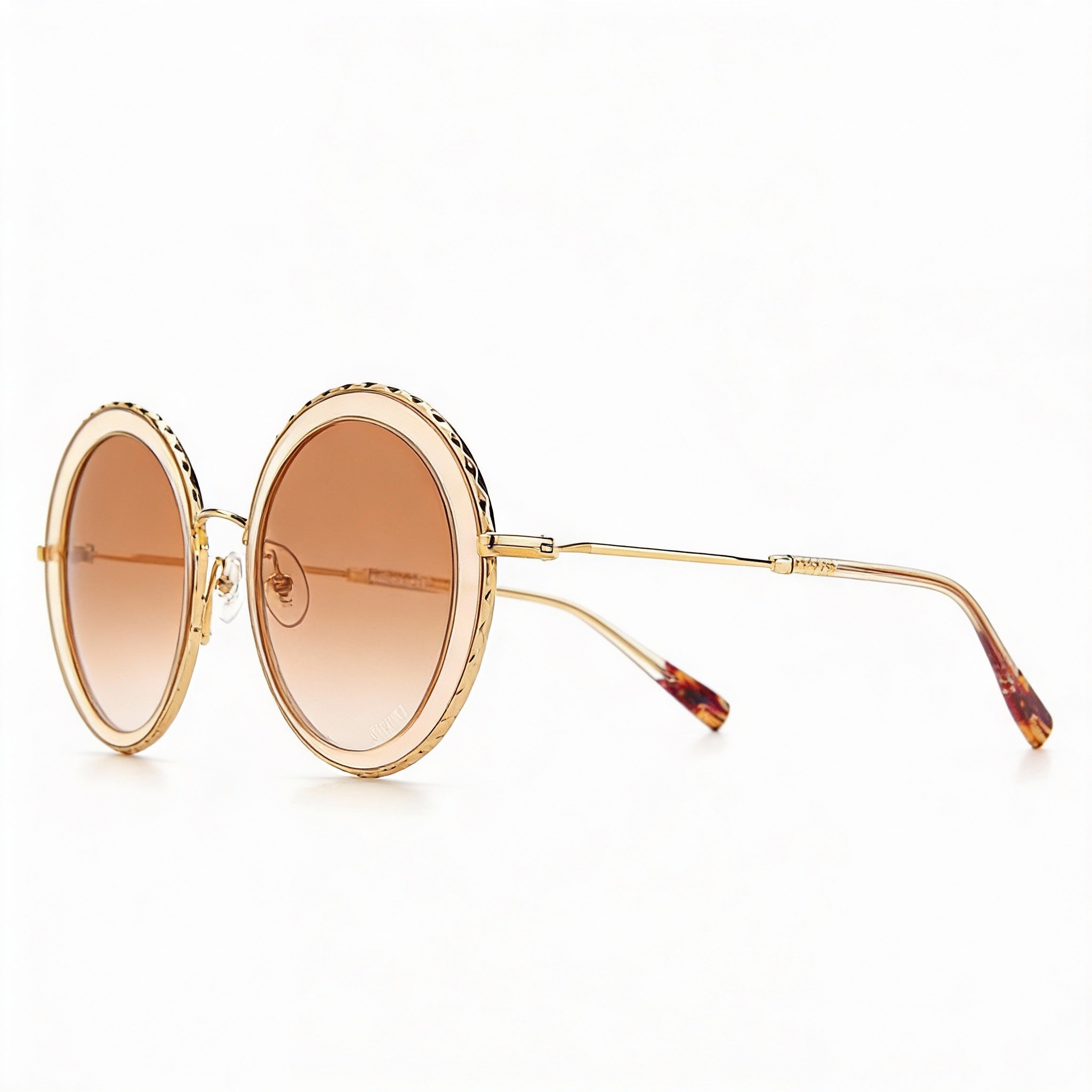 Gafas de sol Missoni Modern para mujer, de acero inoxidable, sin polarizar, con protección UV, color arena, rojo dorado, 49.6-23-145, Photo 3