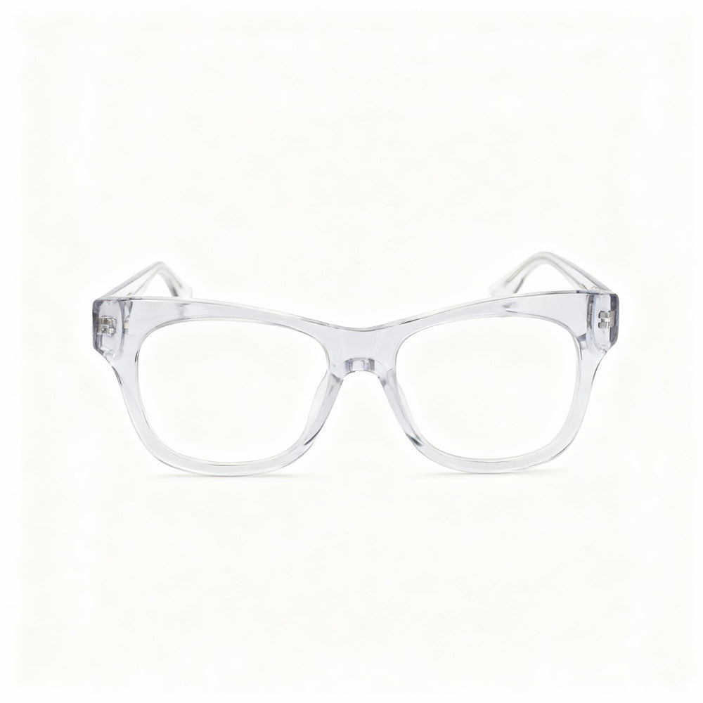 MCALLISTER Mc4504 Men's Cat-Eye Metal Grey Crystal Polarized Clear Polycarbonate Eyeglasses 52-19-140