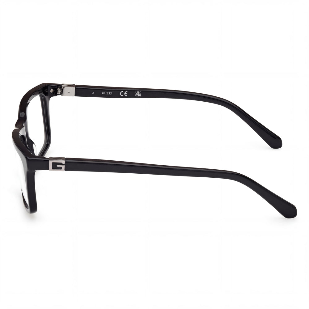 GUESS Gu50190 Gafas Unisex con Montura de Plástico Negro Brillante y Lentes de Policarbonato, 56mm de Ancho de Lente, 16mm de Puente, 150mm de Patillas