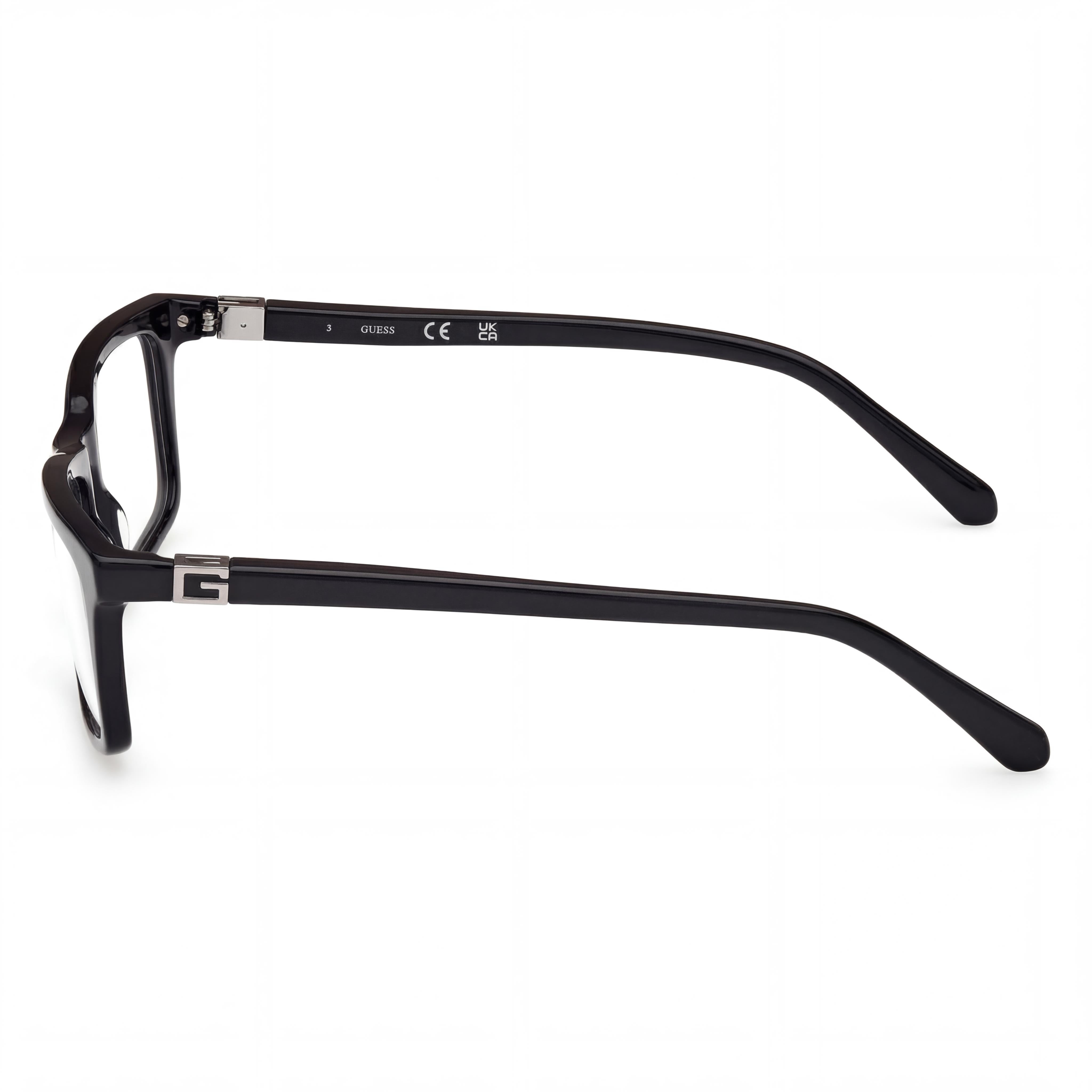 GUESS Gu50190 Gafas Unisex con Montura de Plástico Negro Brillante y Lentes de Policarbonato, 56mm de Ancho de Lente, 16mm de Puente, 150mm de Patillas, Photo 2