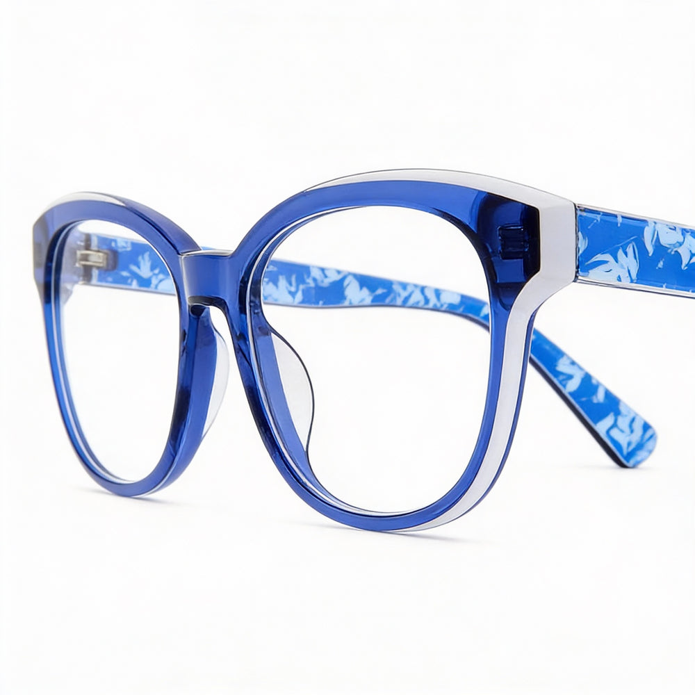 Kate Spade New York - Montura óptica polarizada de policarbonato, plástico, azul y blanco, para mujer, talla 50-140-17