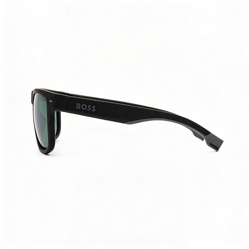 HUGO BOSS Modern Unisex ECO POLYAMIDE Matte Black Grey Green Polarized Sunglasses 55mm