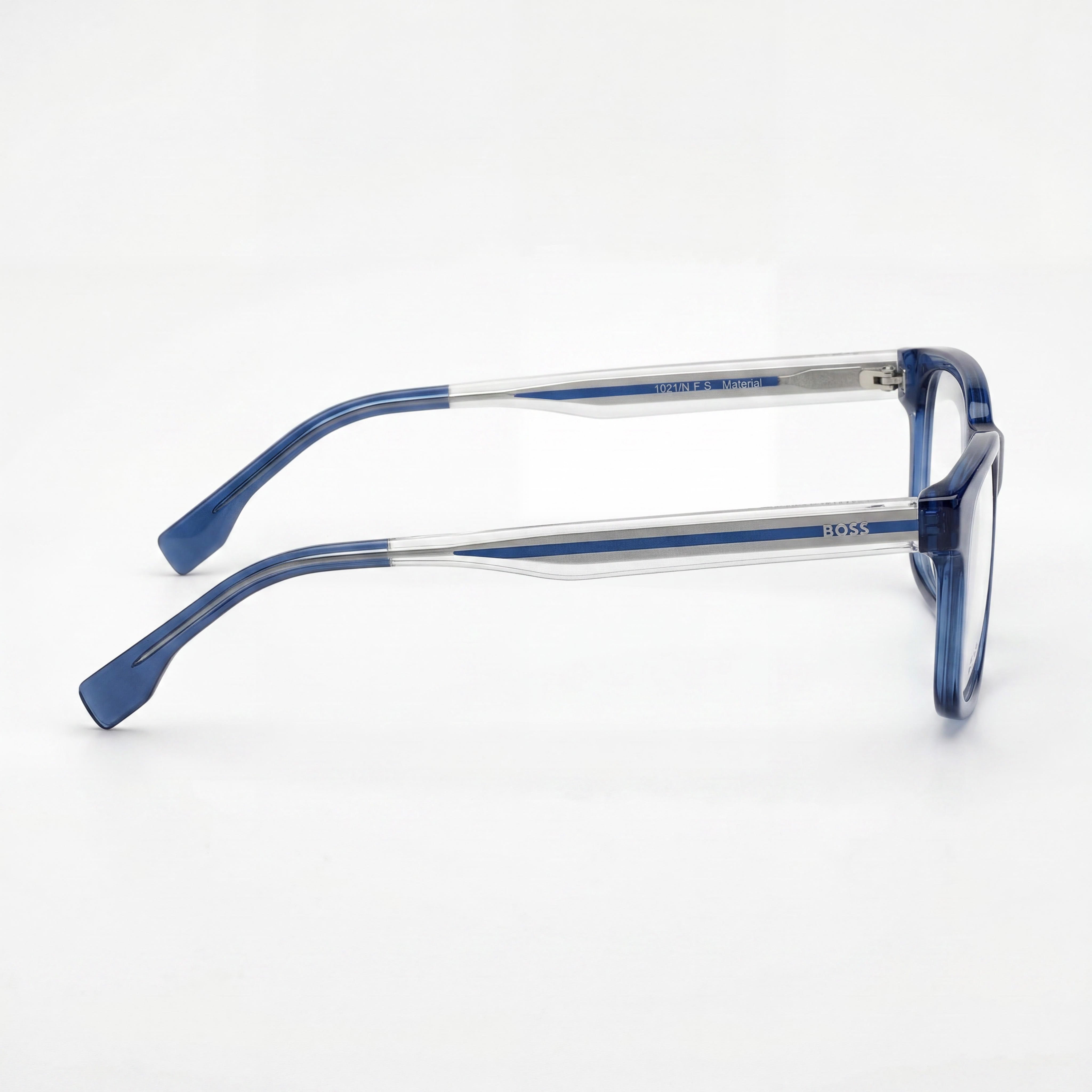 Gafas de sol no polarizadas BOSS Audio Systems para hombre, diseño moderno con montura de acetato azul y negro y lente azul cristal de 51 mm, Photo 2