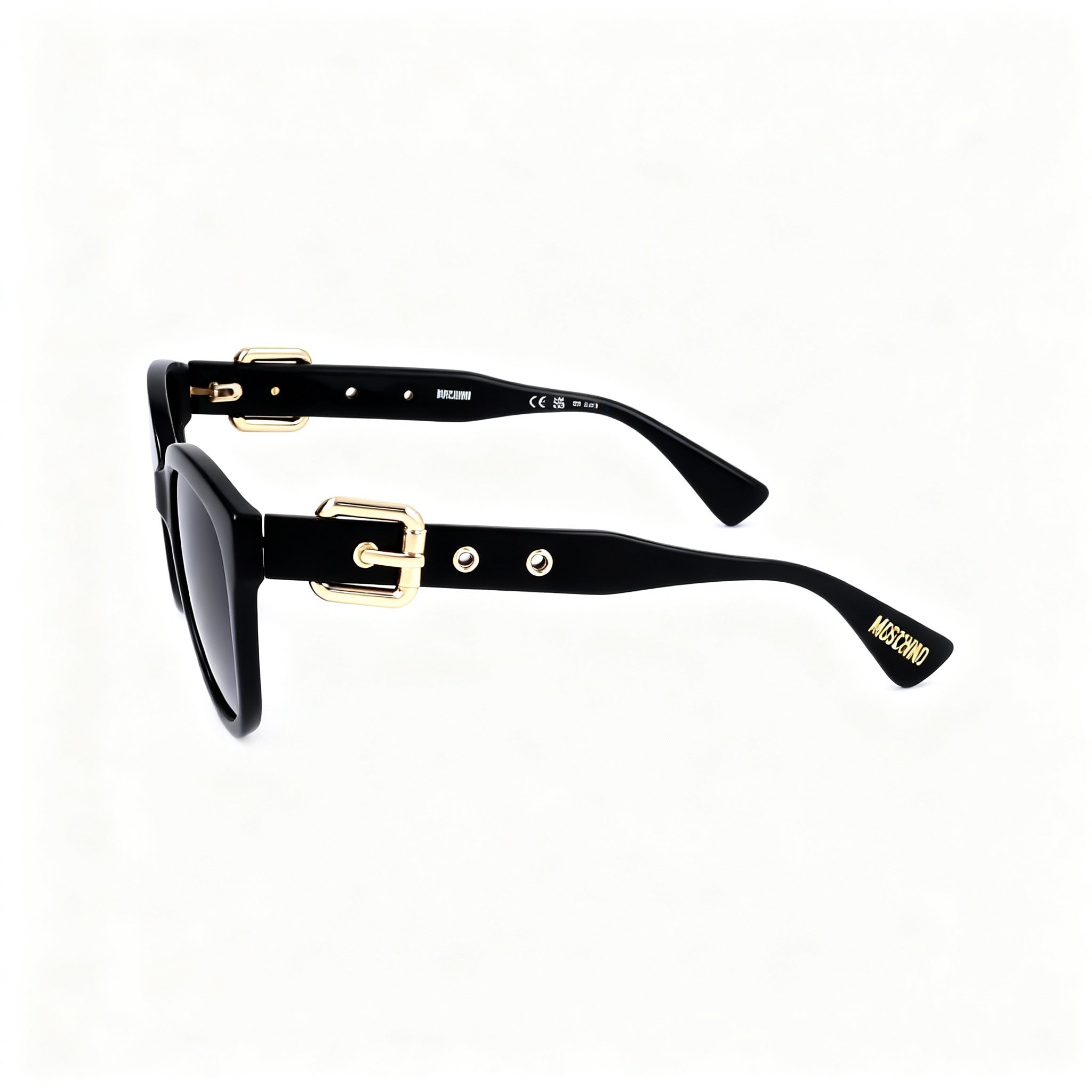 Moschino MOS143 Women's Black Propionate Casual Sunglasses with Dark Grey Shaded Lenses 54-19-140