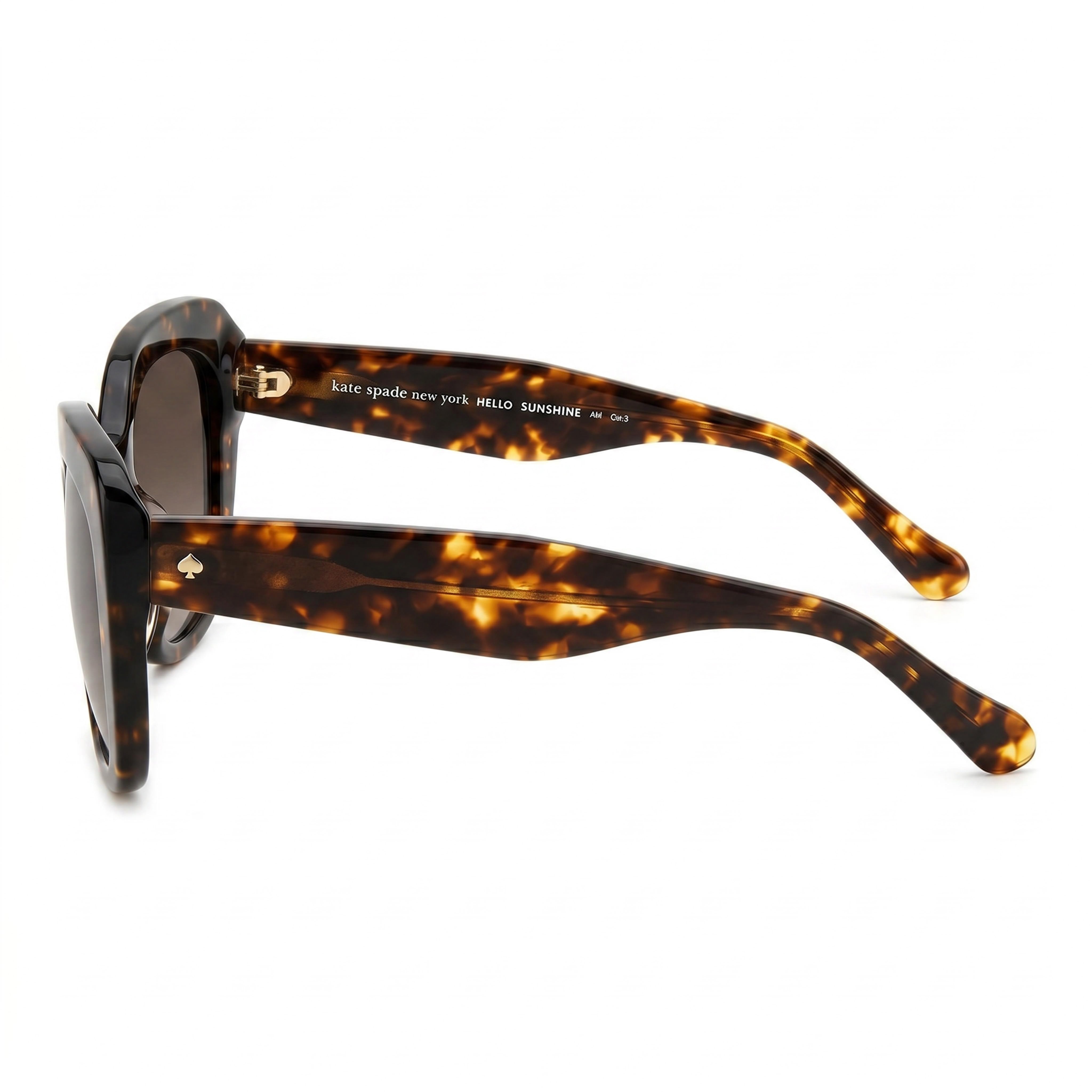 kate spade new york Winslet/G/S Unisex Rectangular Havana Acetate Brown Shaded UV Protection Sunglasses 55-19-140mm, Photo 3