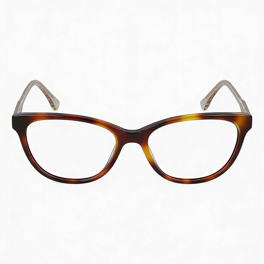 Gafas Unisex Lacoste con Montura de Metal Moderna en Havana, Aptas para Graduación con Lentes de Demostración Transparentes, 53mm