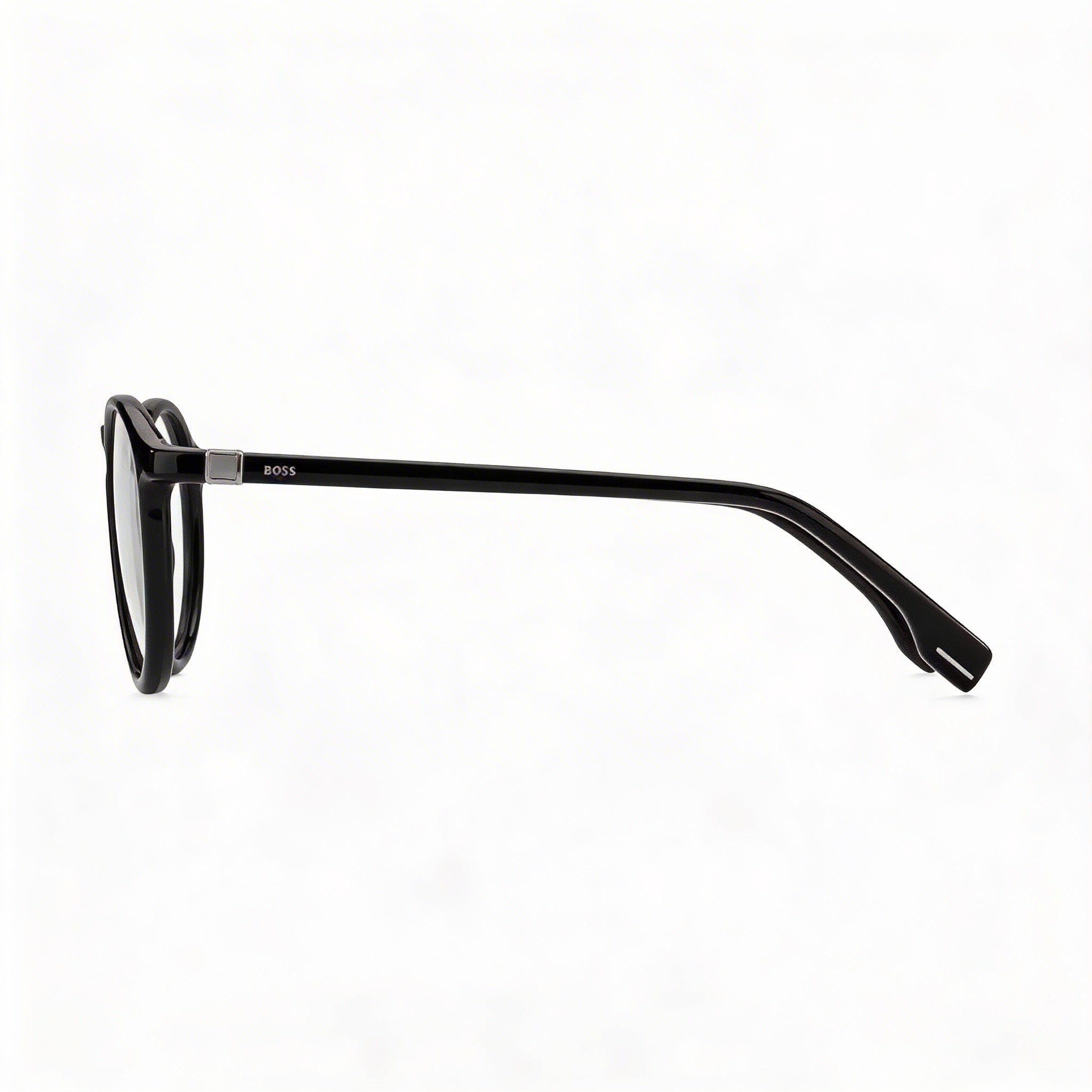 Hugo Boss Gafas con montura de celulosa negra y lentes transparentes no ópticas para hombre 50-20-145, Photo 2