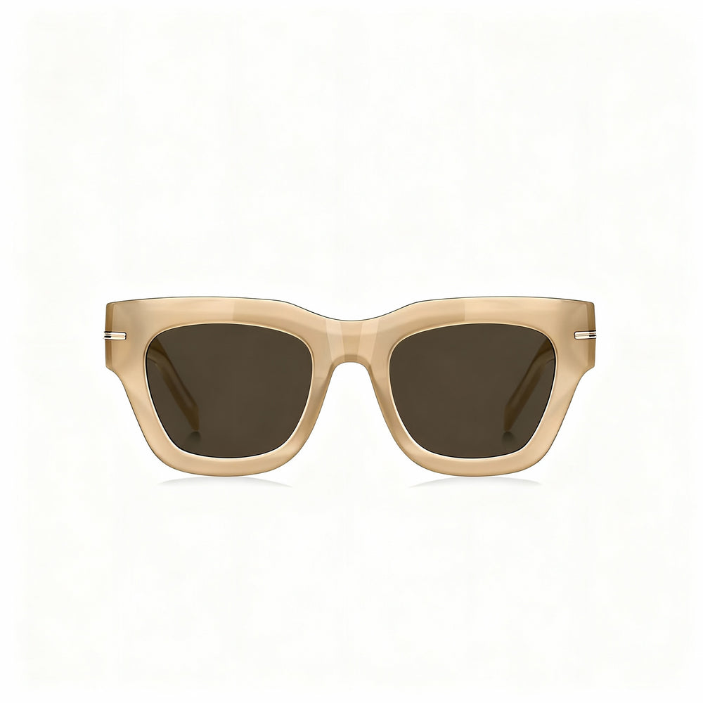 Hugo Boss Contemporary Women's Acetate Frame Sunglasses with Polycarbonate Non-Polarized Lens, Beige, 51mm