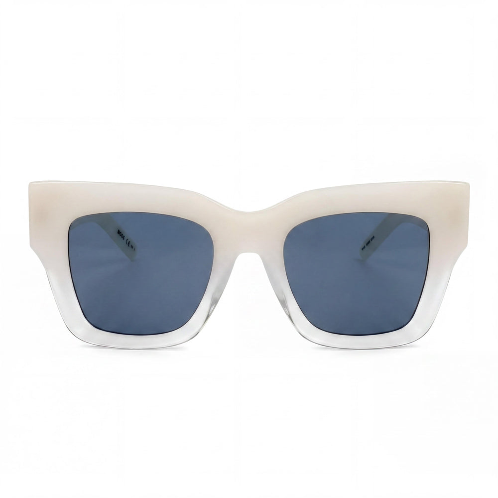 Gafas de sol de mujer Hugo Boss Casual con montura de plástico en color marfil sombreado, lentes de policarbonato degradado con protección UV, 51 mm