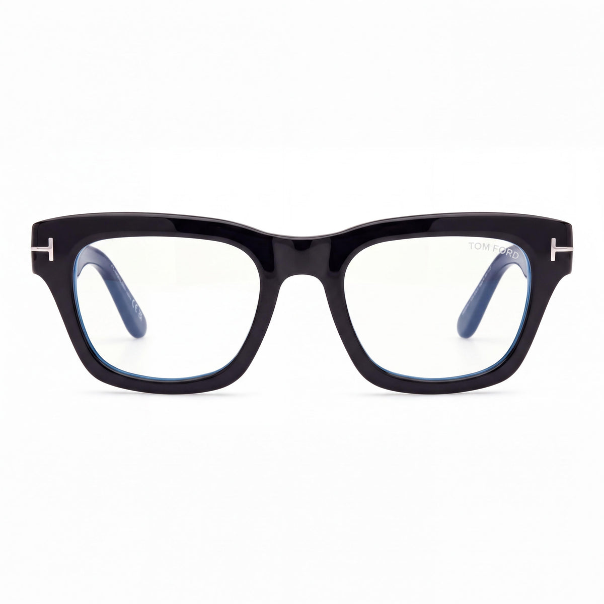 Tom Ford Ft6036-b Men's Shiny Black Square Eyeglasses with Blue Filter Plastic Frame and Polycarbonate Lenses 52mm, Photo 2