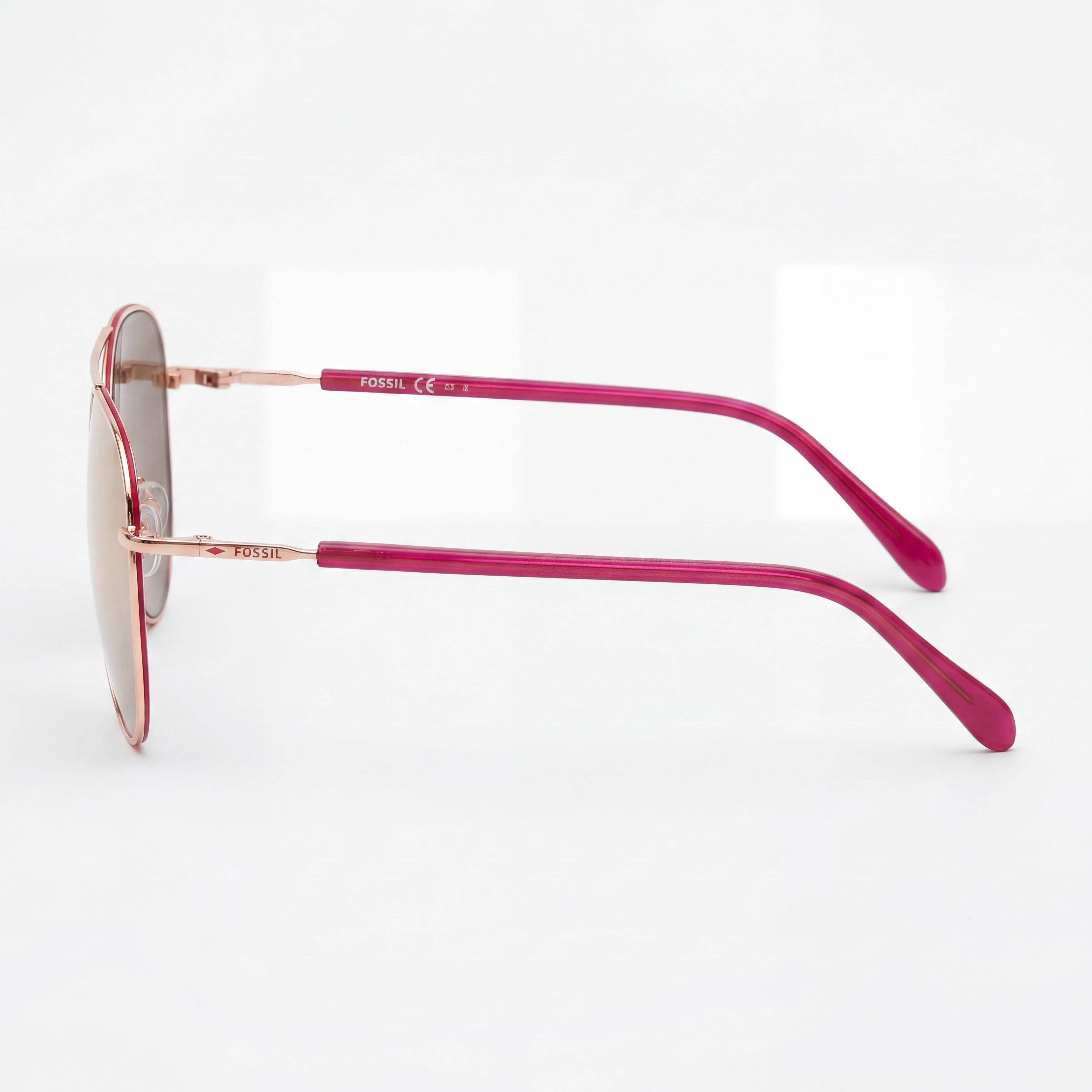 Fossil 3102/G/S Women's Red Gold Rose Gold Alloy Steel Frame UV Protected Polycarbonate Sunglasses 58mm, Photo 3