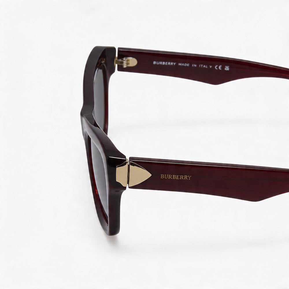 BURBERRY Classic Unisex Red Dark Grey Acetate Cat Eye Frame Polarized UV Protection Sunglasses 51mm