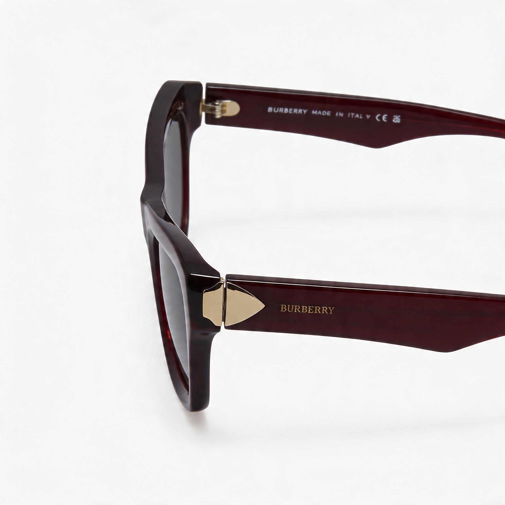 BURBERRY Classic Unisex Red Dark Grey Acetate Cat Eye Frame Polarized UV Protection Sunglasses 51mm, Photo 3