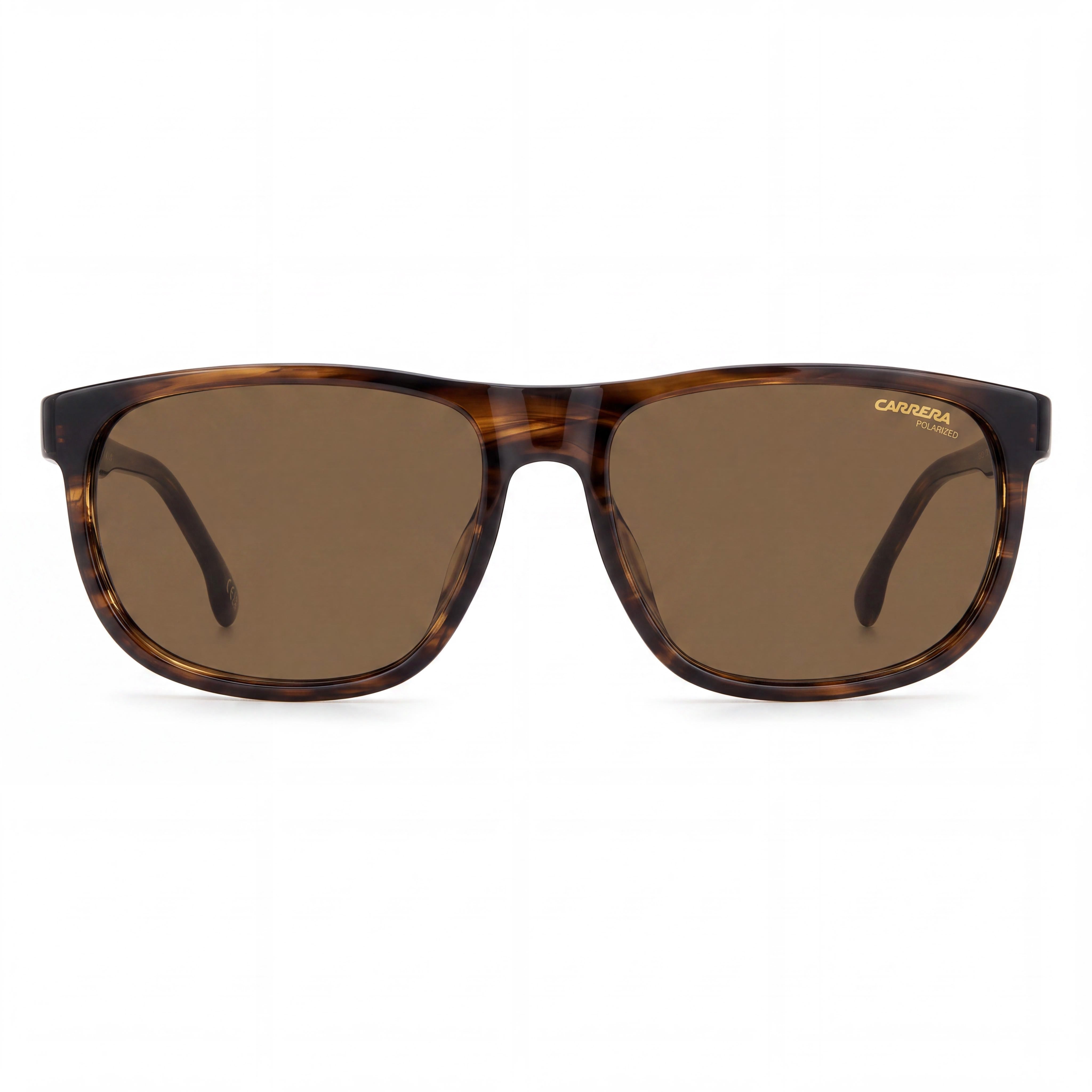 Carrera Women's C Flex 08/G/S Rectangular Sunglasses, Brown Horn Acetate, Bronze Polarized 100% UV Lenses 58mm, Photo 2