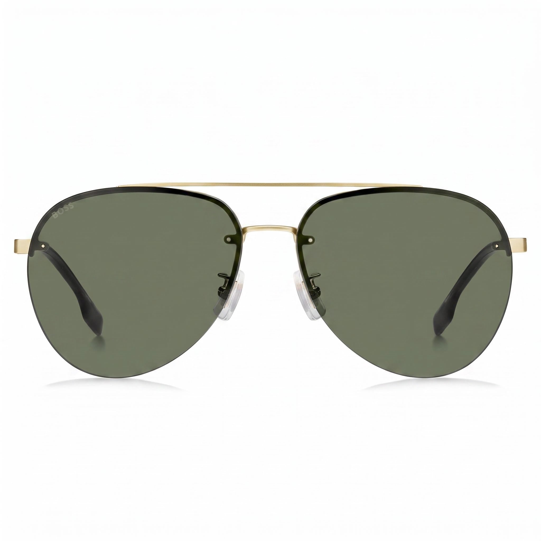 Gafas de sol HUGO BOSS para mujer con montura metálica moderna, lentes de policarbonato dorado mate con protección UV, ancho de la lente 62 mm, Photo 2