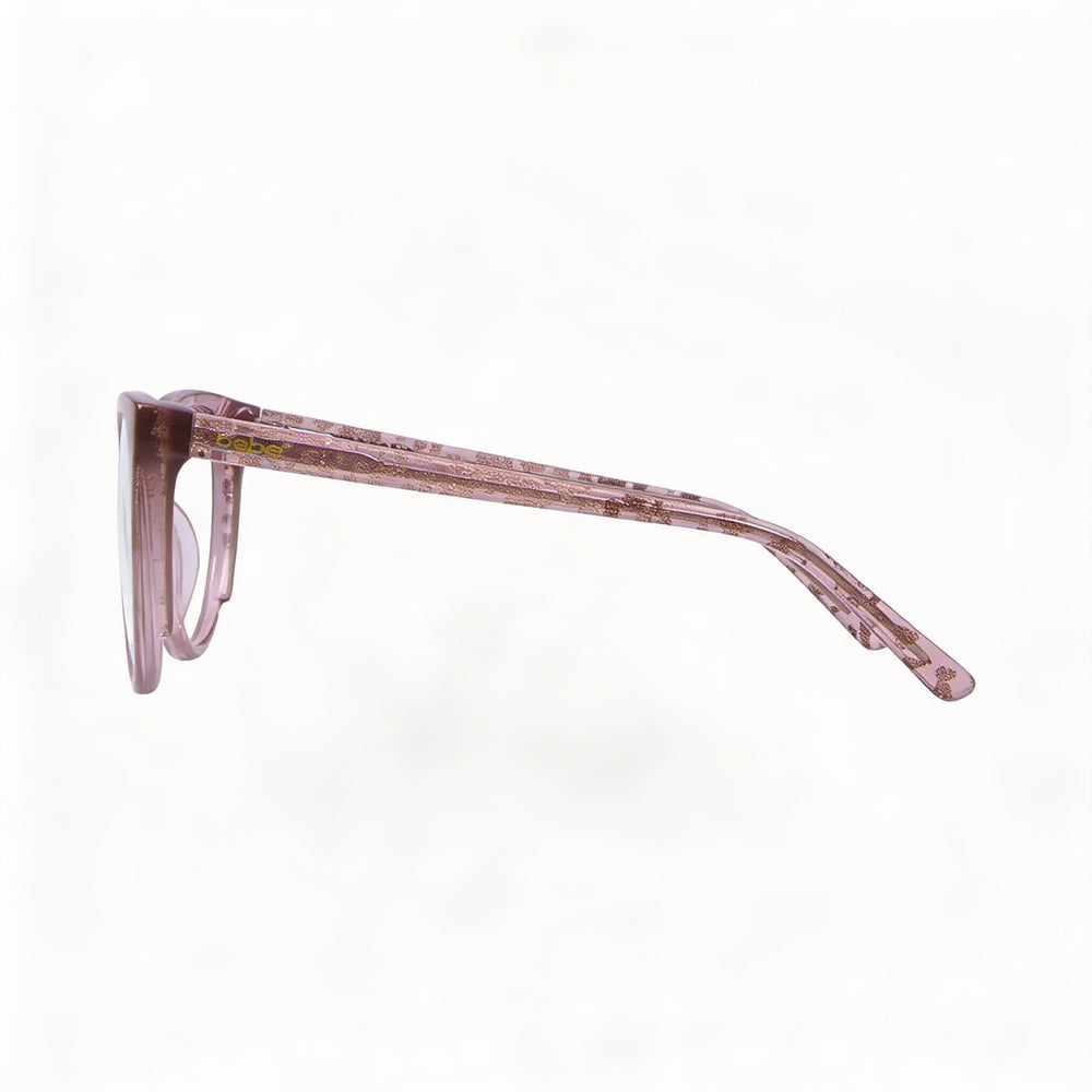 bebe Bb5208 Women's Full Rim Cat Eye Prescription Eyeglasses with Acetate Frame Topaz Animal Lens Width 52mm