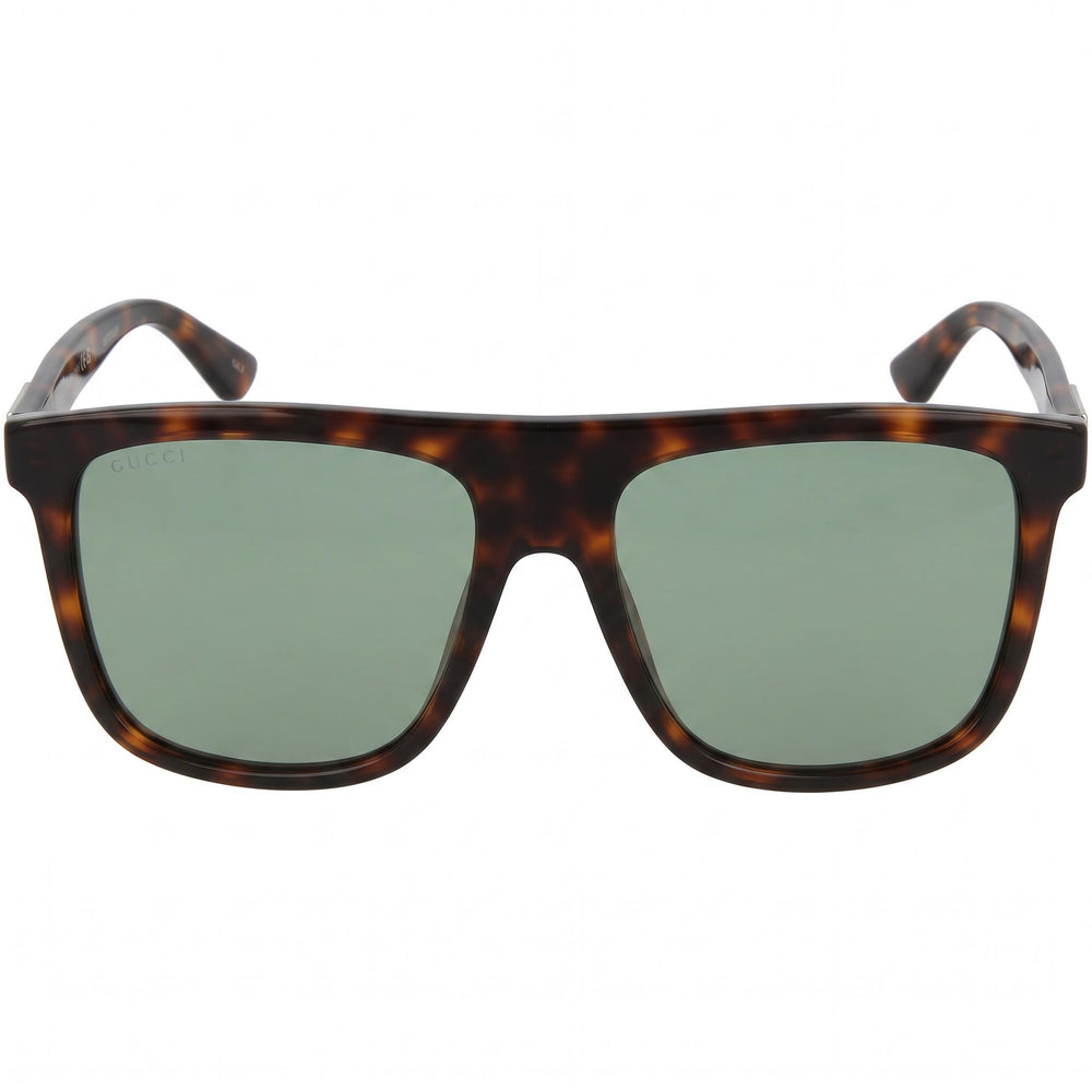 Gucci Women's GG0748S Square/Rectangle Havana Injection Frame Green Lens 59mm UV Protected Non-Polarized Sunglasses