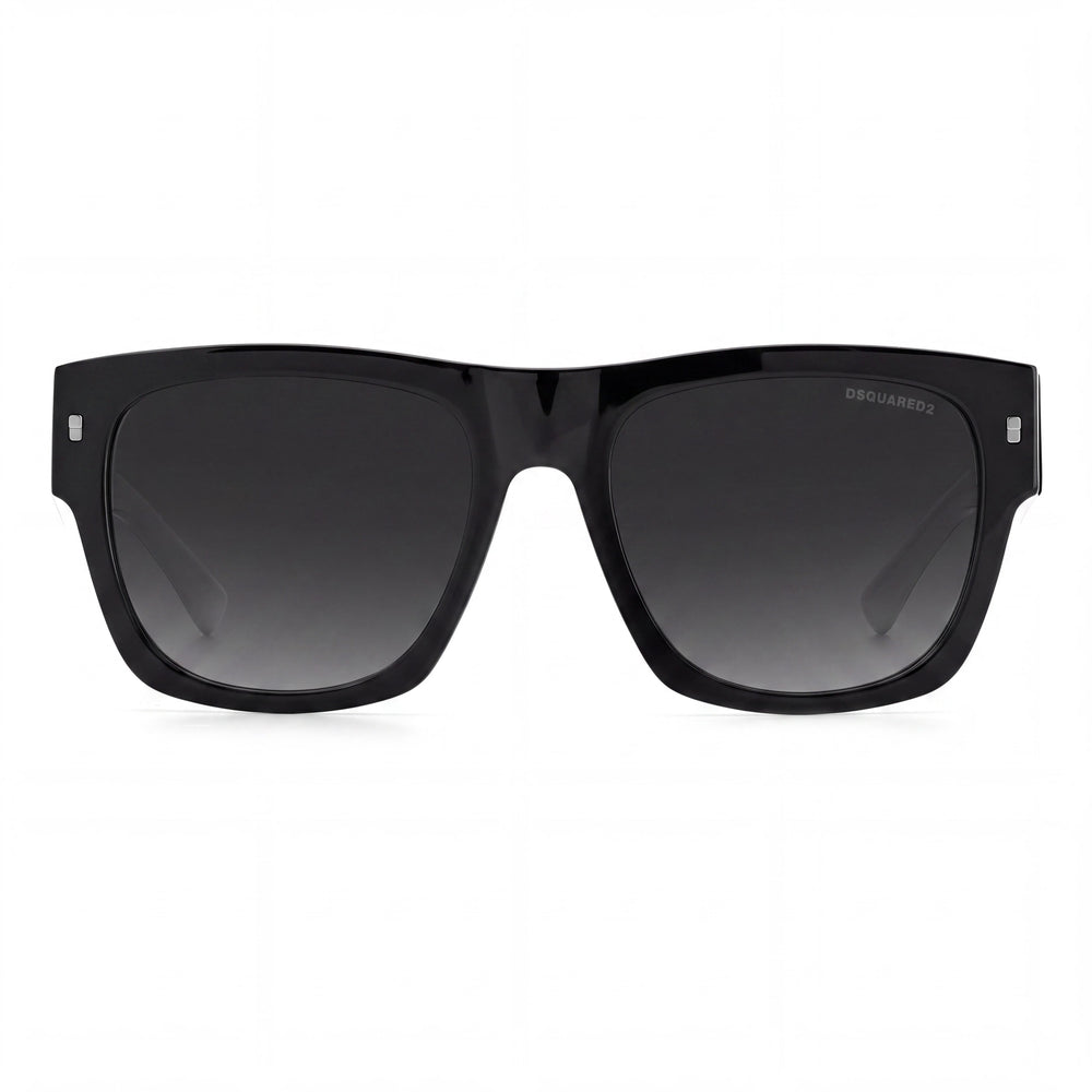 DSQUARED2 Icon 0004/s Gafas de Sol Unisex de Estilo Clásico con Montura de Acetato y Lente de Policarbonato, Protección UV, Negro y Blanco, 55mm