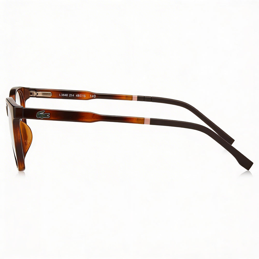 Lacoste L3648 - Estilo informal, montura de plástico color Habana con lentes de policarbonato, unisex, 48 mm