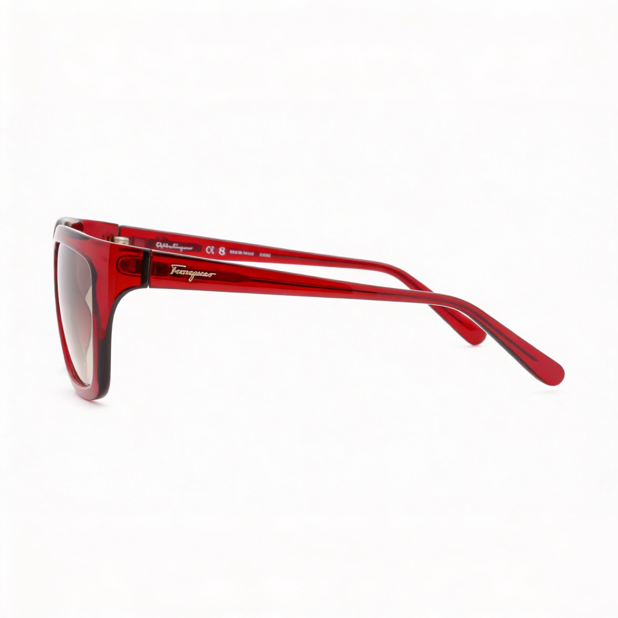 Salvatore Ferragamo SF1018S Women's Rectangular Crystal Wine Grey Lens 100% UV Protection Sunglasses 59mm, Photo 3
