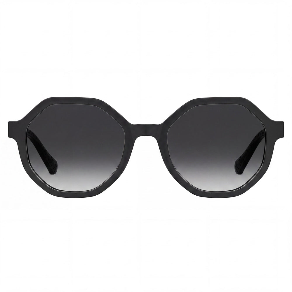 Gafas de Sol Love Moschino Casual para Mujer, Armazón Negro, Lente Oscura Degradada, Protección UV, No Polarizadas, 52mm