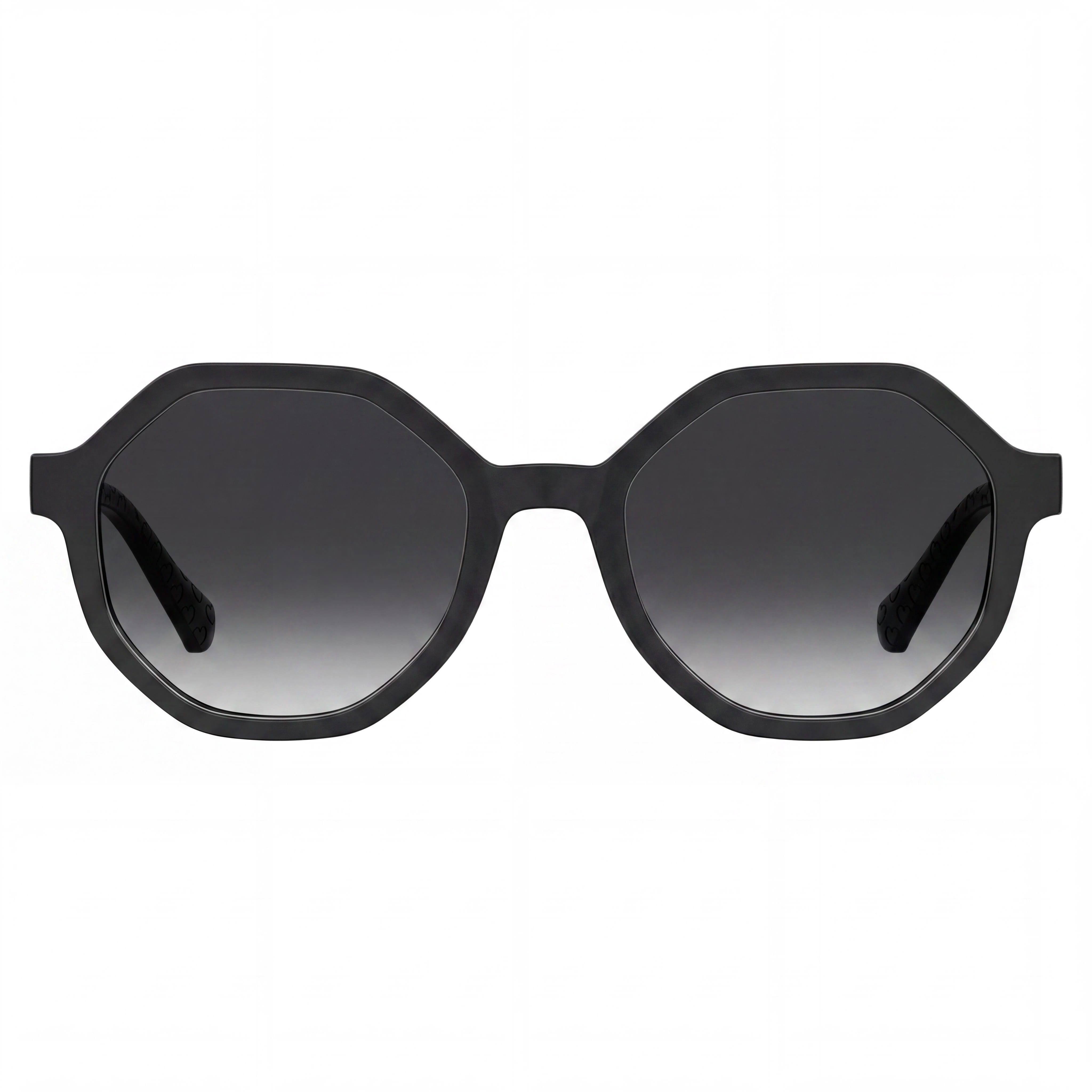 Gafas de Sol Love Moschino Casual para Mujer, Armazón Negro, Lente Oscura Degradada, Protección UV, No Polarizadas, 52mm, Photo 2