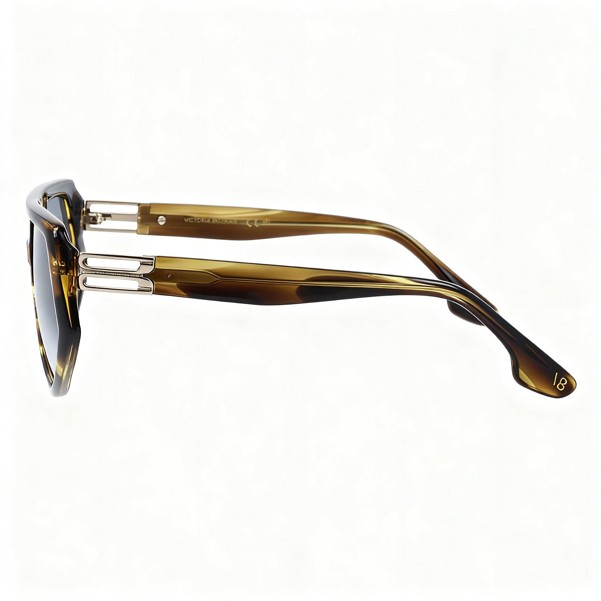 Victoria Beckham Vb681s Women's Sunglasses, Striped Khaki, 58mm Lens Width, 15mm Bridge, 145mm Temple Length, Photo 3