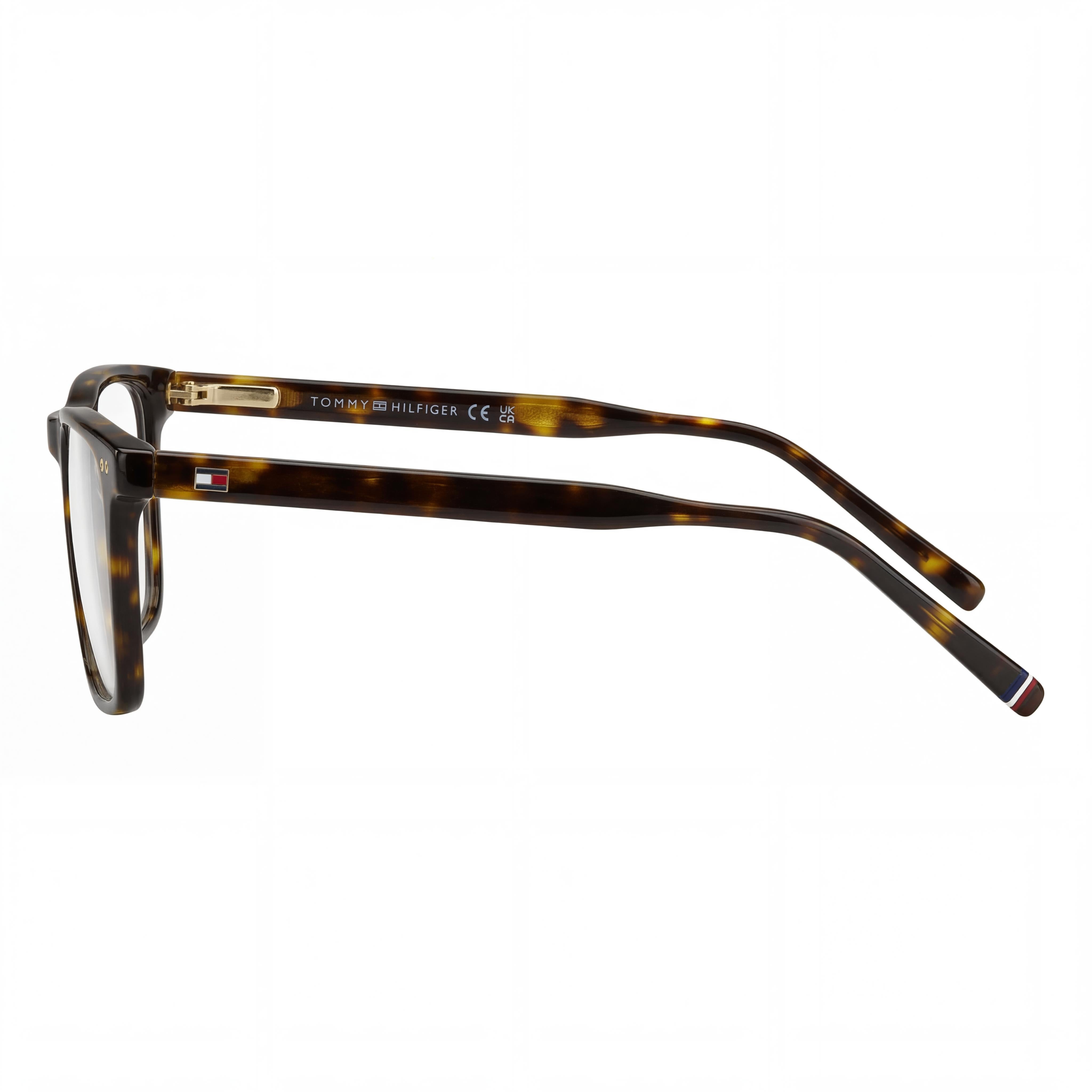 Gafas de Vista Tommy Hilfiger TH 2131 de Hombre, Montura de Acetato Habana con Lentes Transparentes, 52mm, Photo 2