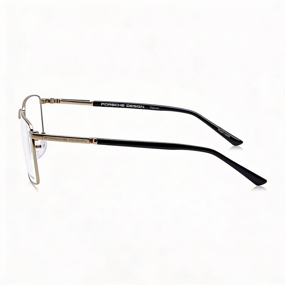 Gafas de sol Porsche P8729 para mujer, modernas, con montura de titanio, doradas y negras, con lentes transparentes de 55 mm