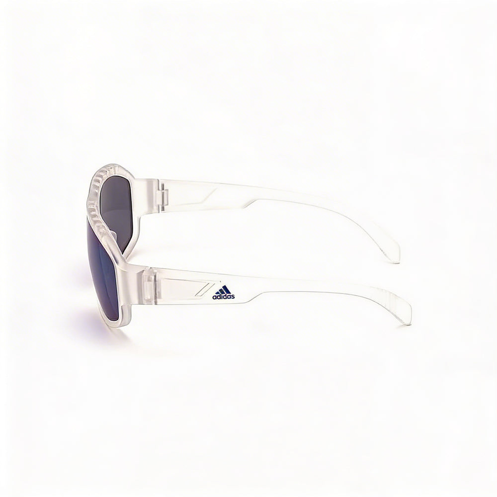 adidas Contemporary Unisex Clear Plastic Frame Blue Mirror UV Protected Non-Polarized 62mm Sunglasses