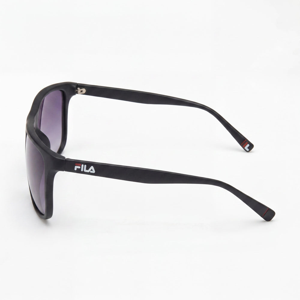 Gafas de sol Fila Casual para hombre, montura de plástico azul mate con protección UV, lentes espejo ahumadas azules, 59