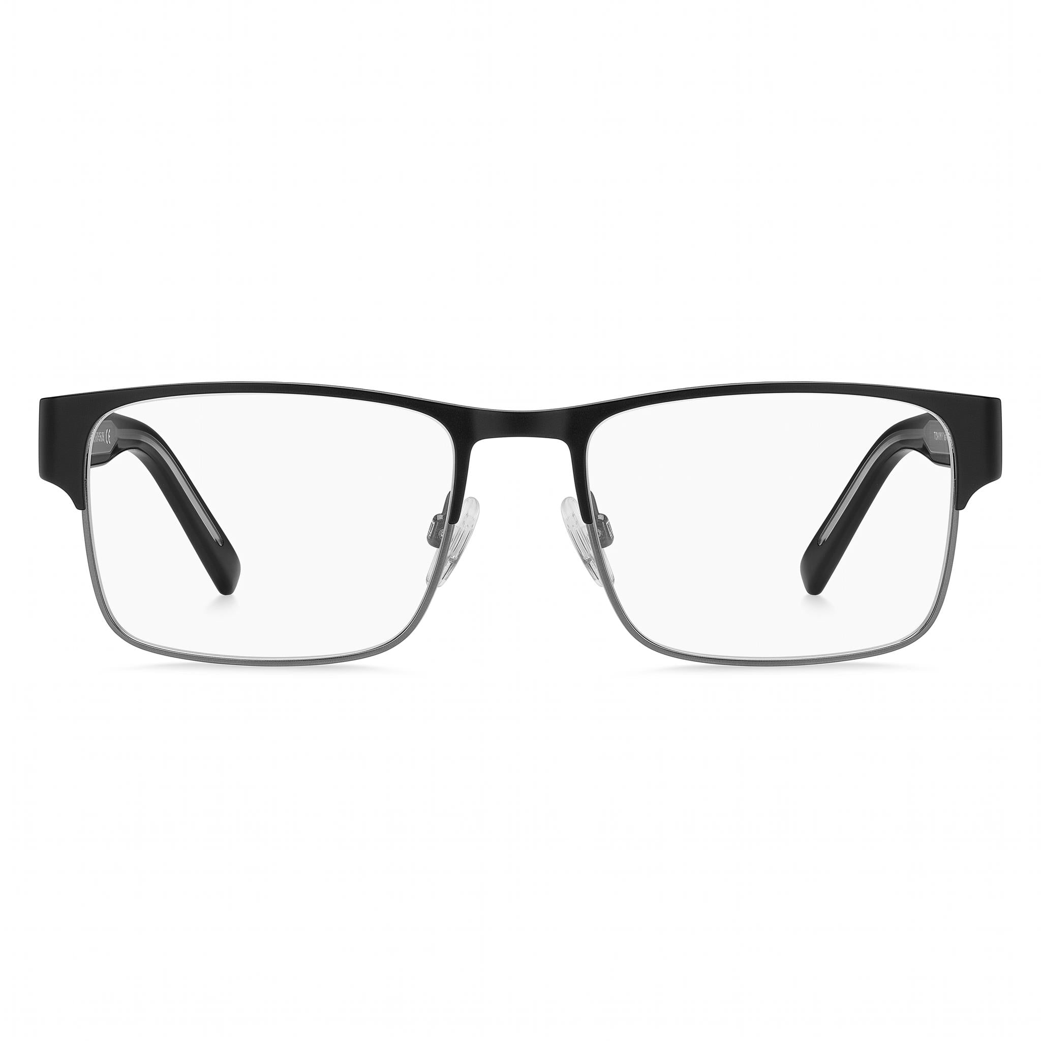 Tommy Hilfiger TH 2074 Gafas de hombre casuales de acero inoxidable, negro mate y dorado 55/19/145, Photo 2