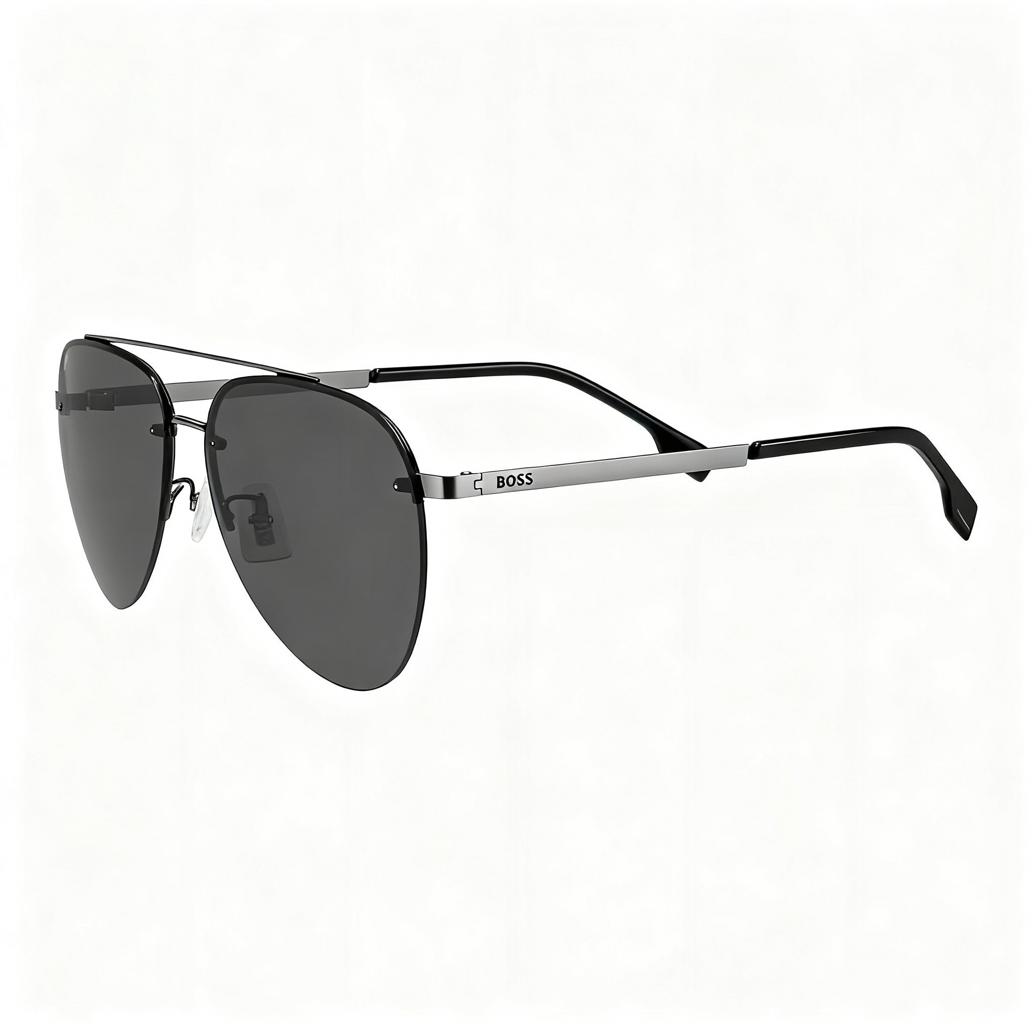 HUGO BOSS Modern Unisex Metal Frame Black Non-Polarized UV Protection Polycarbonate Sunglasses 62mm, Photo 3