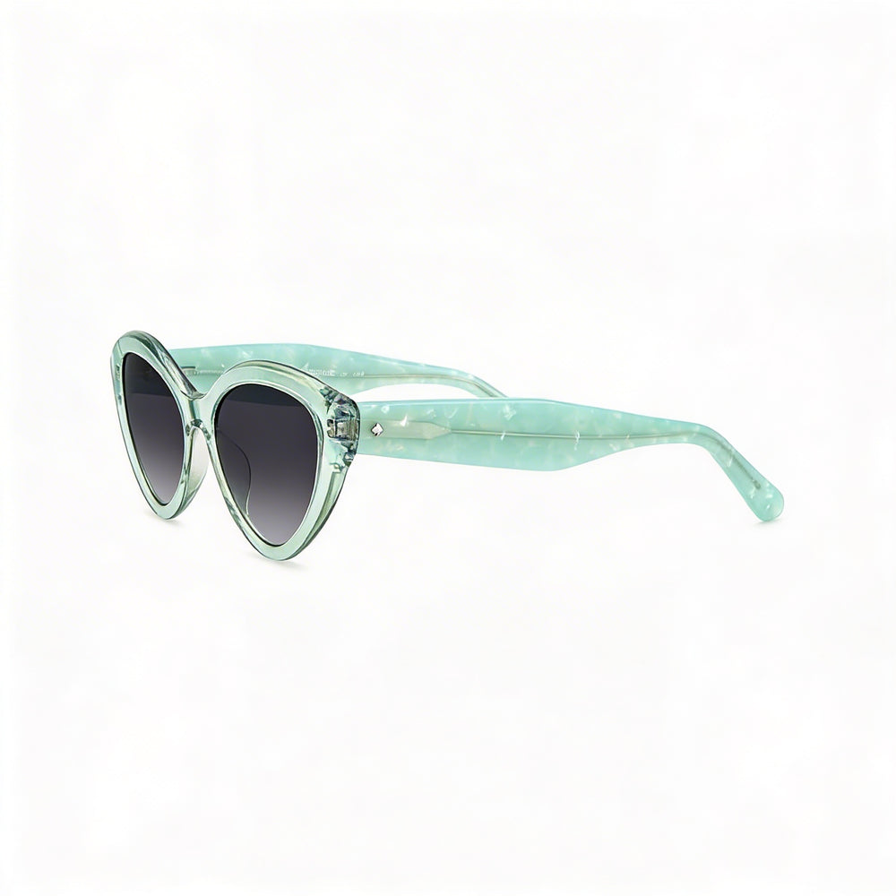 Gafas de sol de acetato teal para mujer Kate Spade New York de temporada con protección UV, gris oscuro sombreado de 55 mm