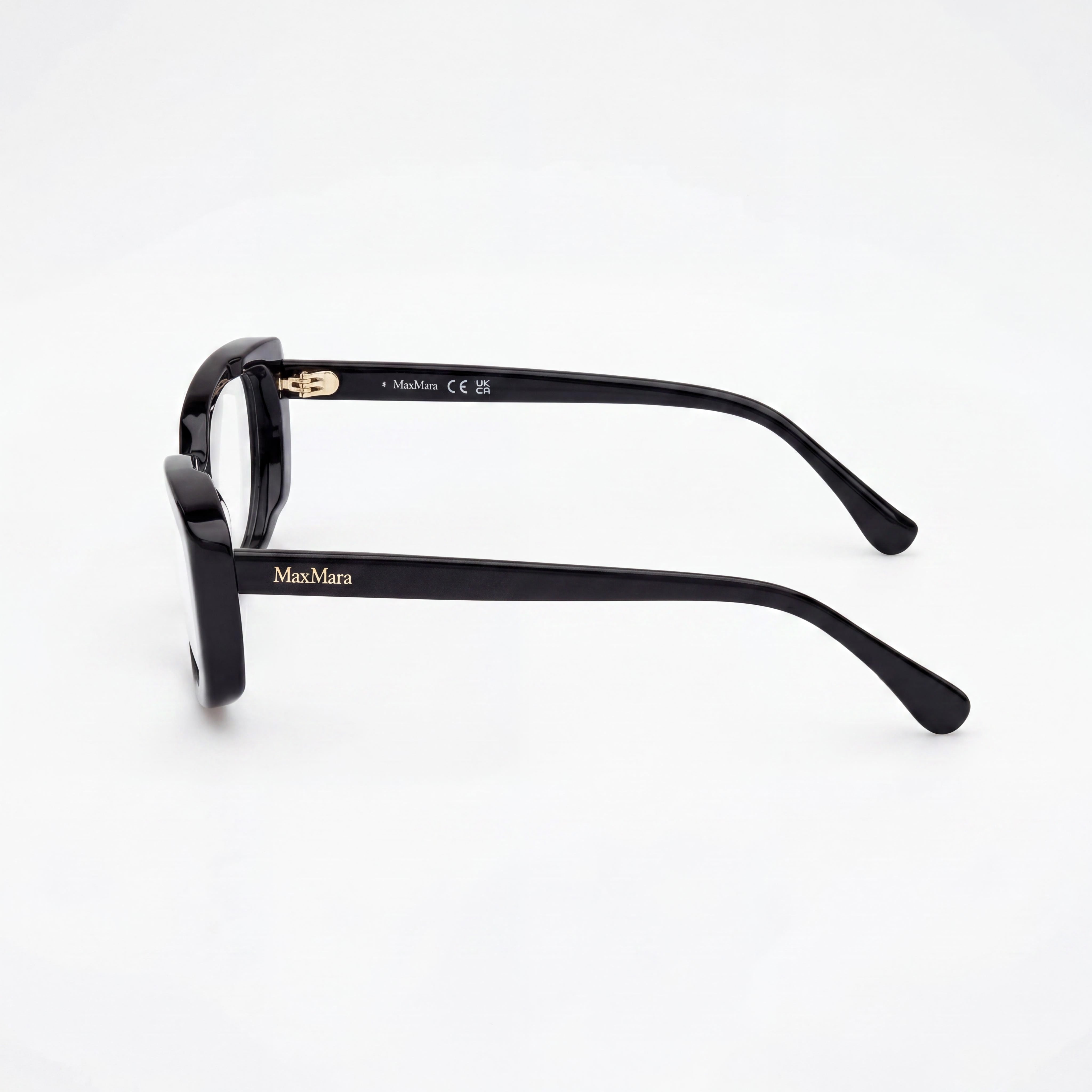 MaxMara Mm5114 Women's Eyeglasses, Shiny Black Frame Color, Lens Width 54mm, Bridge Width 16mm, Temple Length 140mm, Photo 3