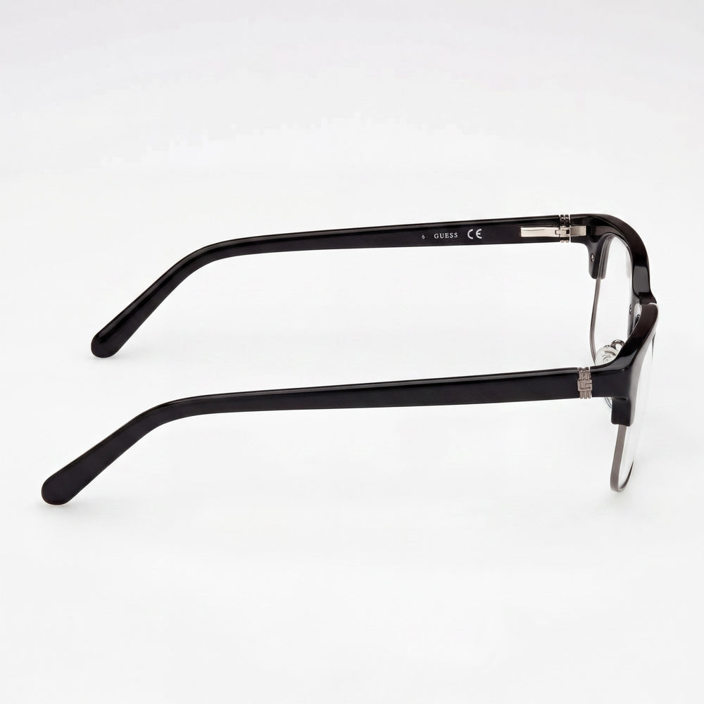Gafas GUESS Modernas para Mujer con Montura Completa de Plástico Negro y Lentes Transparentes 55mm