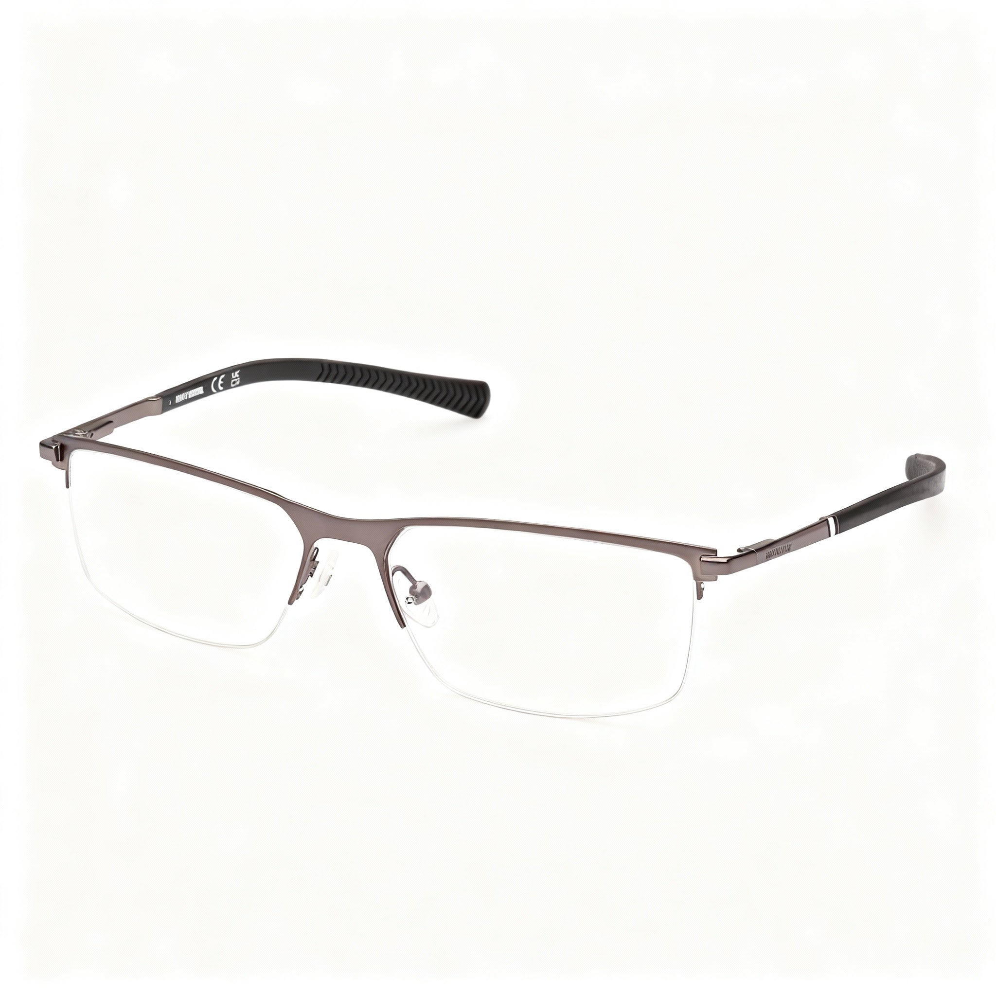 Harley-Davidson Hd0979 Unisex Metal Frame Eyeglasses, Matte Gunmetal, Polarized Clear Lenses, 57mm, Photo 3