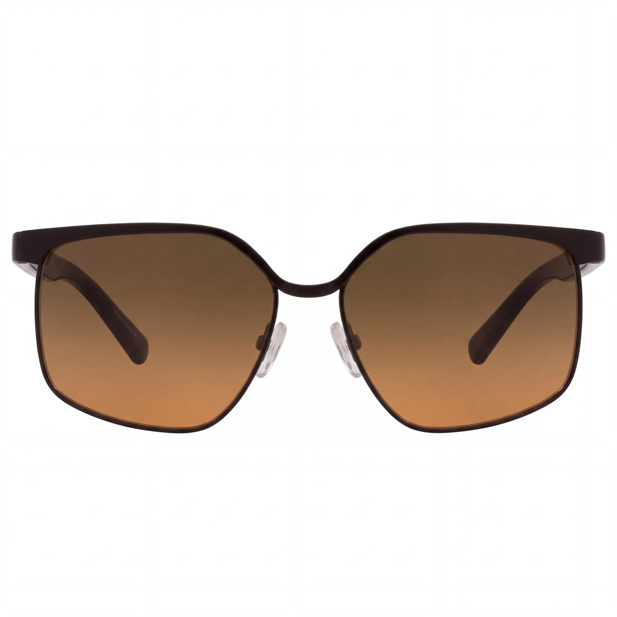 Michael Kors August 114618 Gafas de sol rectangulares de metal para mujer, negras con lentes degradadas en gris y naranja, 56 mm, Photo 2