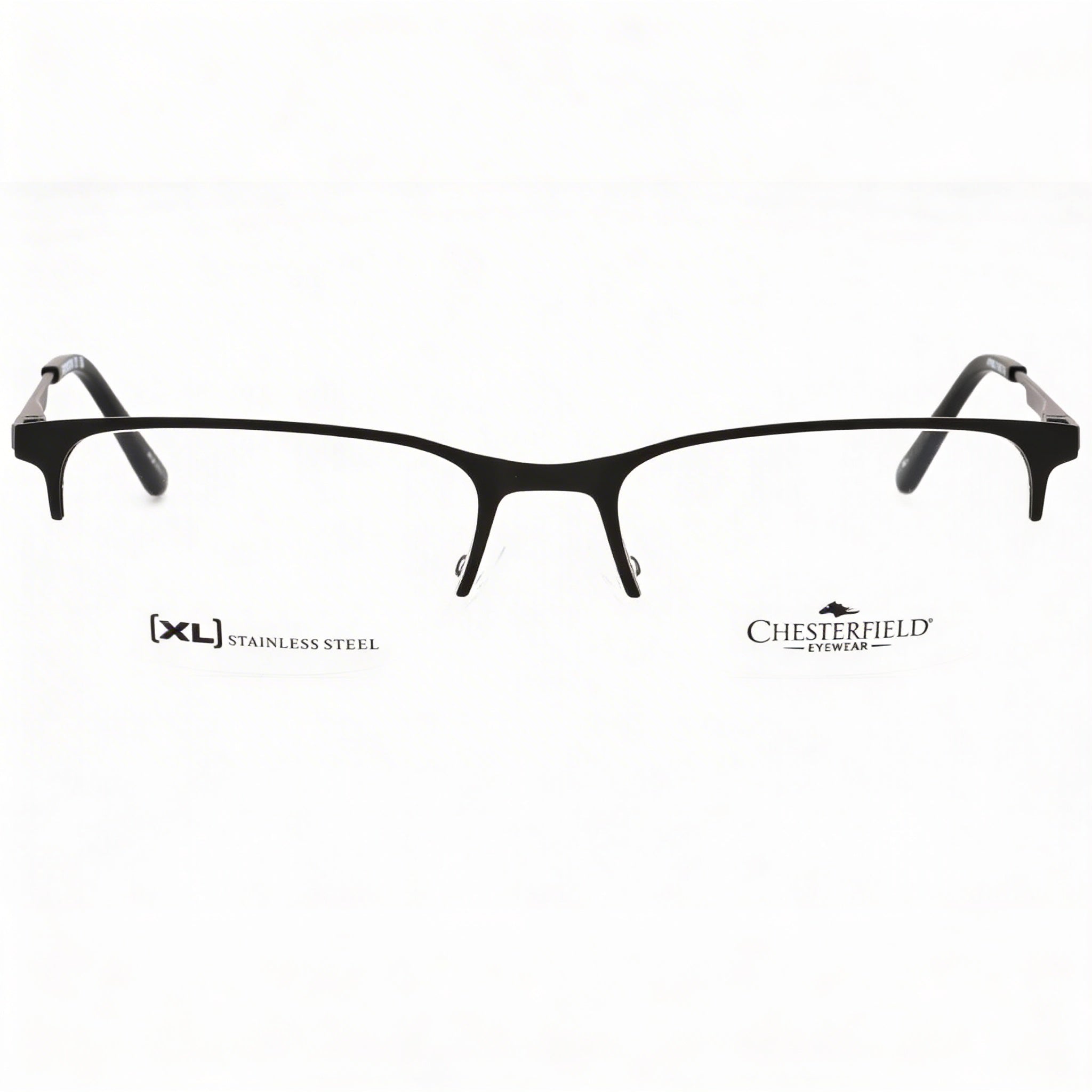 Chesterfield Ch 108xl Men's Black Metal Frame Eyewear with Clear Polycarbonate Lenses 58-19-150, Photo 3