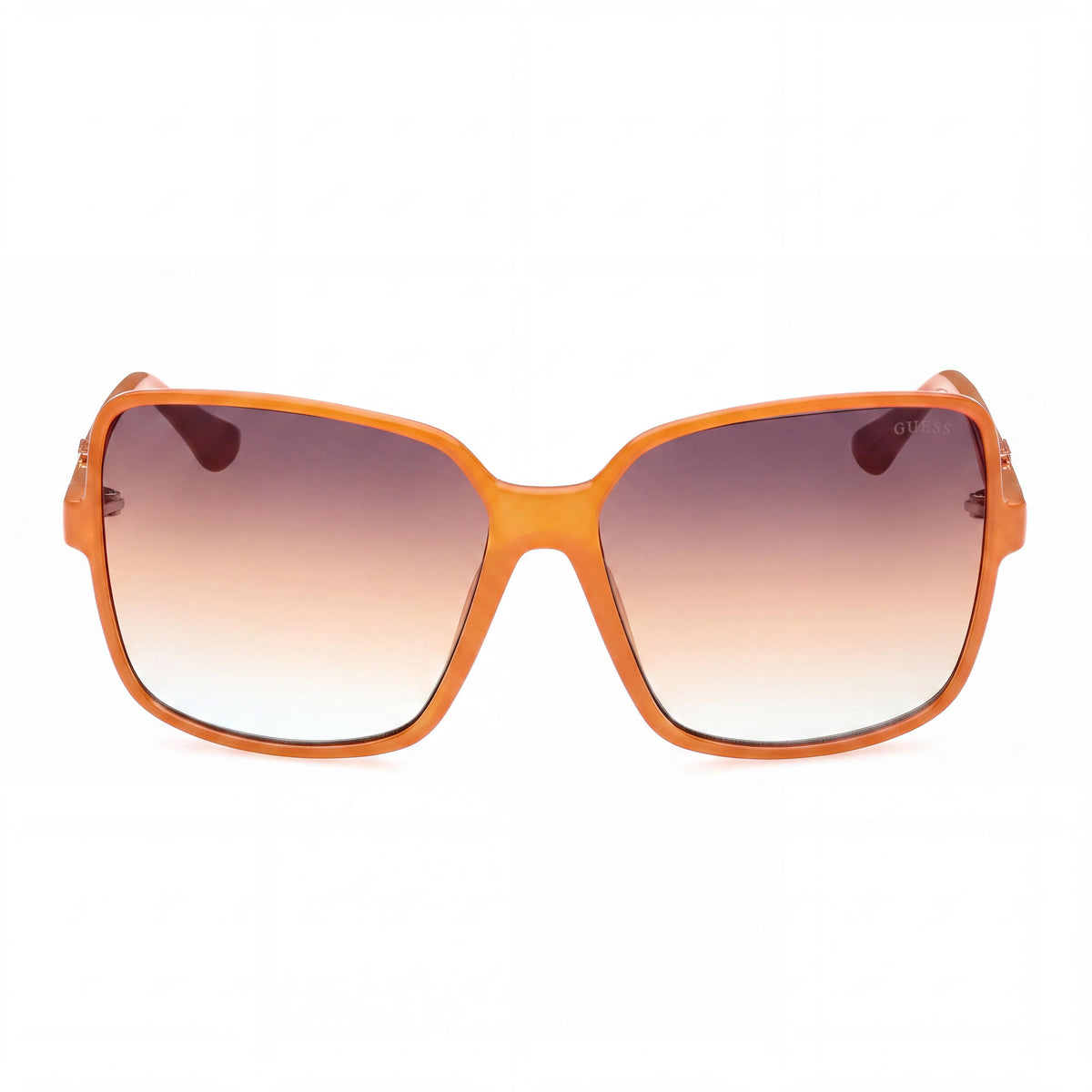 GUESS Women's Plastic Neon Orange Frame Gradient Brown Lens UV400 Non-Polarized Sunglasses 61mm, Photo 2