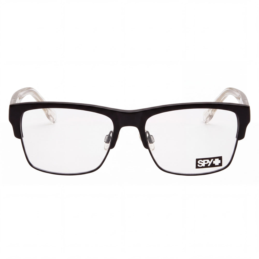 Gafas graduadas unisex Spy Weston 5050 55 de acetato en negro mate y cristal brillante con lentes sin graduación de 55 mm