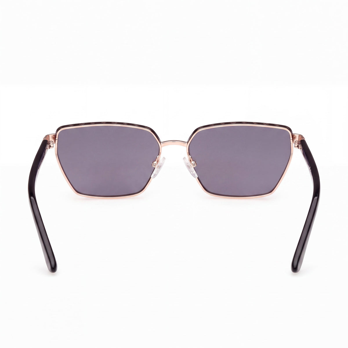 GUESS Women's Narrow Cat-eye Sunglasses, Rose Gold Metal Frame, Smoke Lenses, UV Protection (59mm), Photo 2