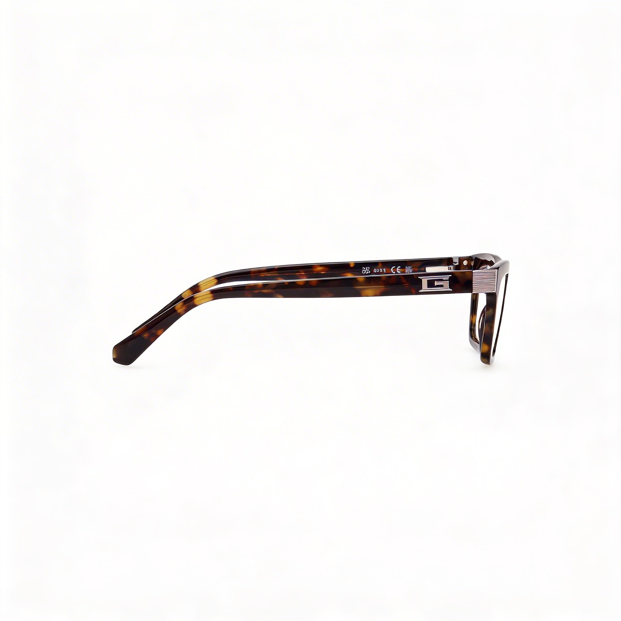 GUESS Gu50242 Gafas unisex de plástico con lentes transparentes en Azul Habana, 53 mm de ancho de lente, Photo 3