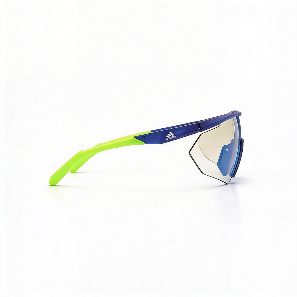 Adidas Men's Contemporaneo Blue Plastic UV Protected Anti-Fog Sunglasses, Blue Mirrored Photochromic Lenses, 59mm