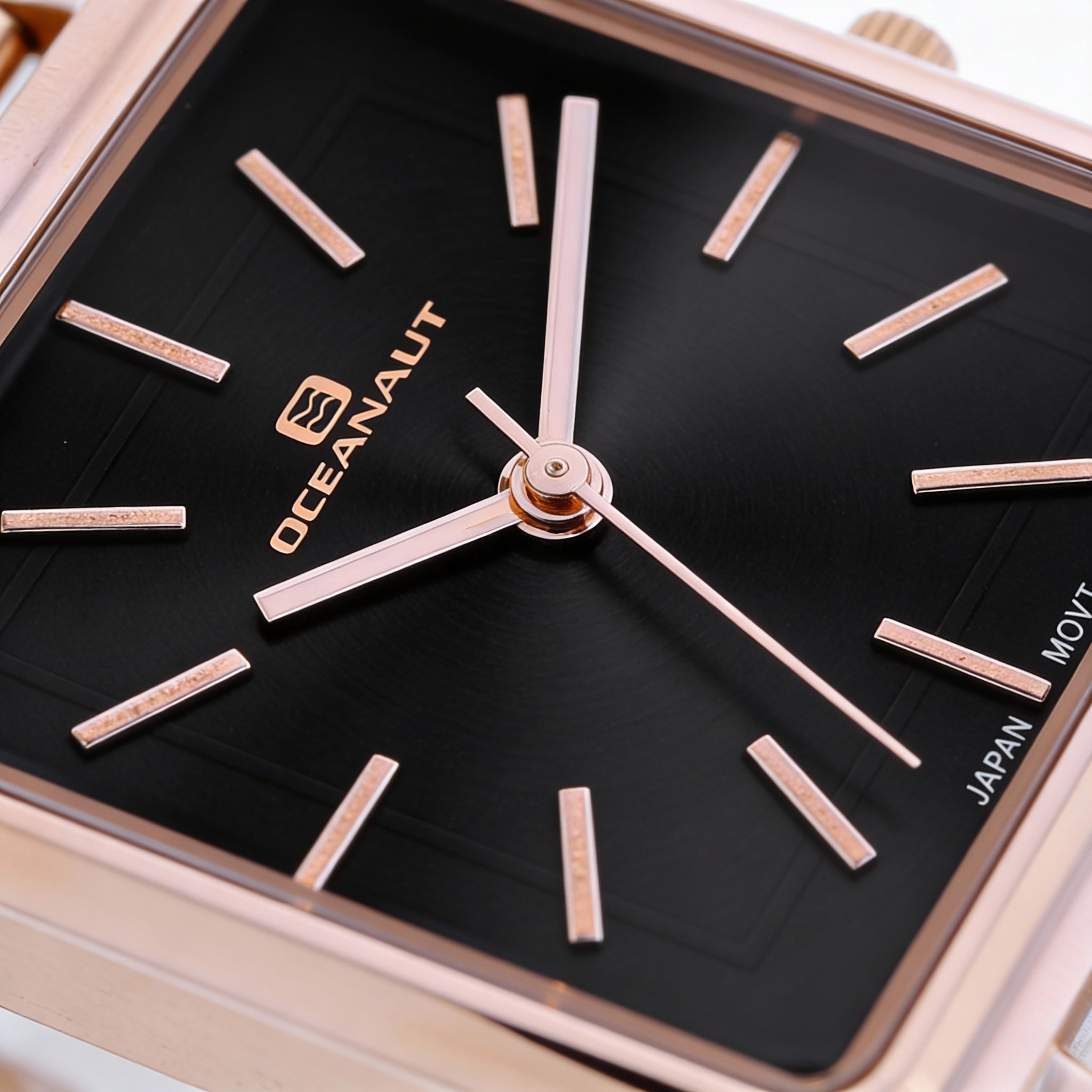 Oceanaut Women's Quartz Watch, Rose Gold Stainless Steel Case & Bracelet, Black Dial, Water Resistant 30M, Photo 2