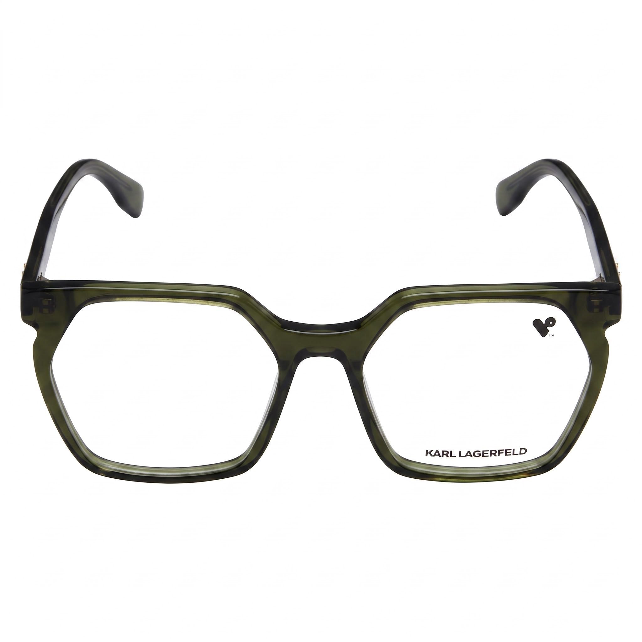KARL LAGERFELD Modern KL6093 Unisex Khaki Acetate Frame Sunglasses with Blue Mirror Lenses, 54mm, Photo 2